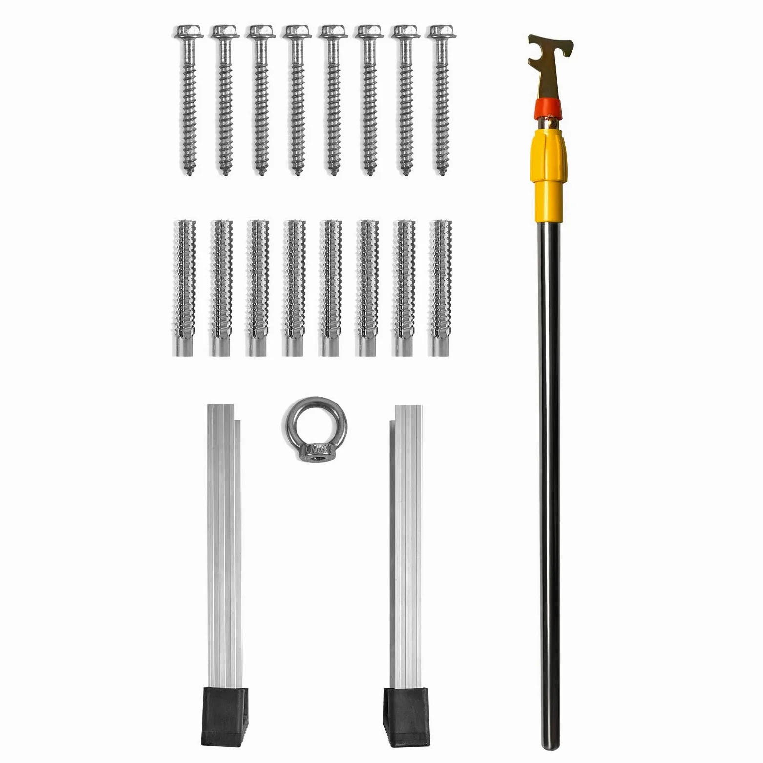 VEVOR Scaletta Pieghevole per Soffitta Scala in Alluminio Regolabile Capacità di Carico 158 kg 56x392 cm Estensione Multiuso Facile da Installare per Attico Ufficio Casa Altezza Applicabile 2,9-3,66 m