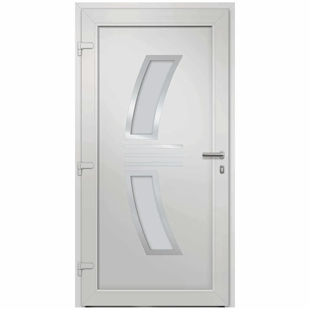 Gecheer Porta di Ingresso in PVC, Portoncino Esterno Blindato per Negozio, Balcone, Casa - Bianca 108x200 cm