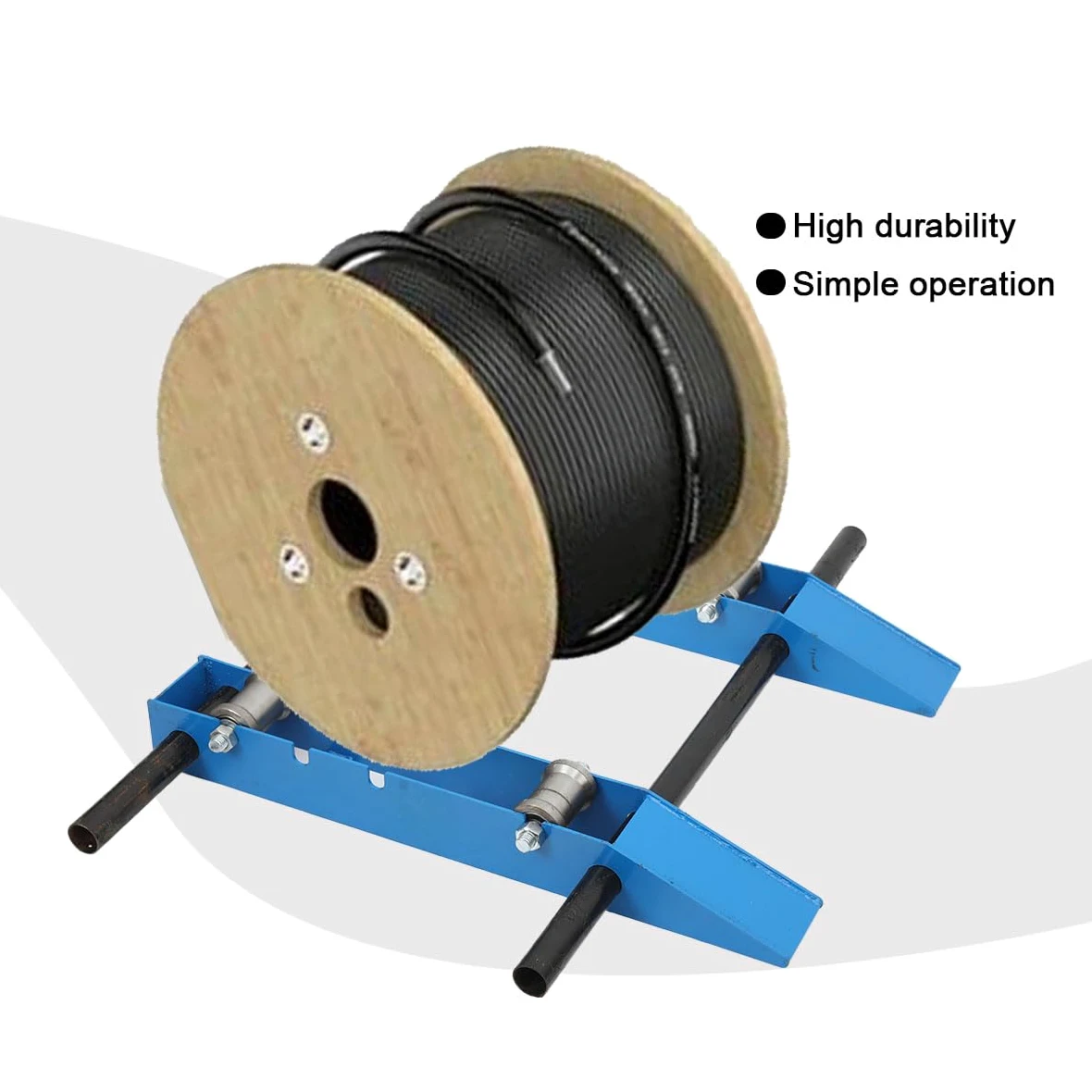 Dispensatore di Cavi in Acciaio ad Alta Resistenza, Supporto Rotante 2000 kg Classe Industriale, Svolgitore per Bobine Ø30-120cm, Portabobine Con Rullo Regolabile A 3 Livelli