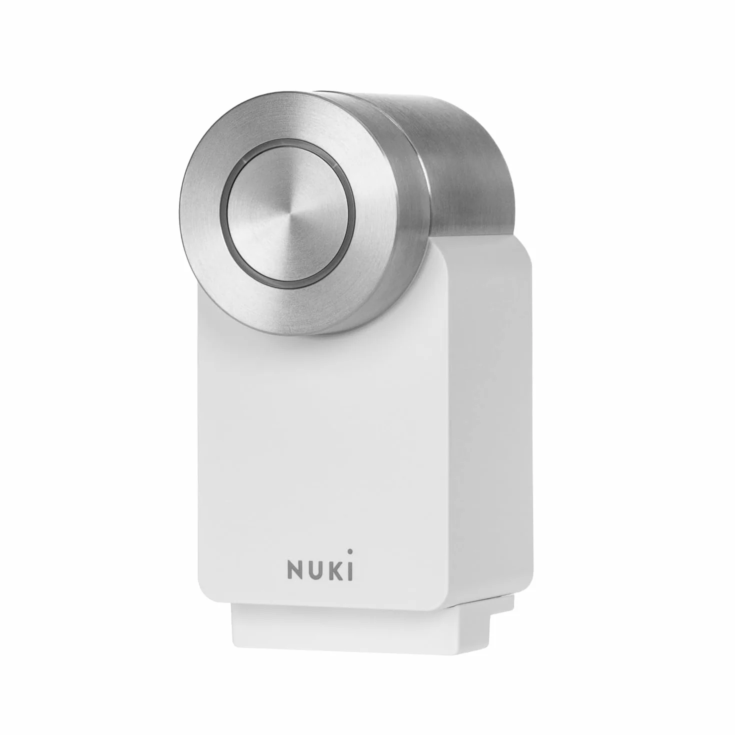 Nuki Smart Lock Pro (quarta generazione), serratura smart con WiFi e Matter per l'accesso remoto, serratura elettronica che trasforma lo smartphone in chiave, con Power Pack batterie, bianco