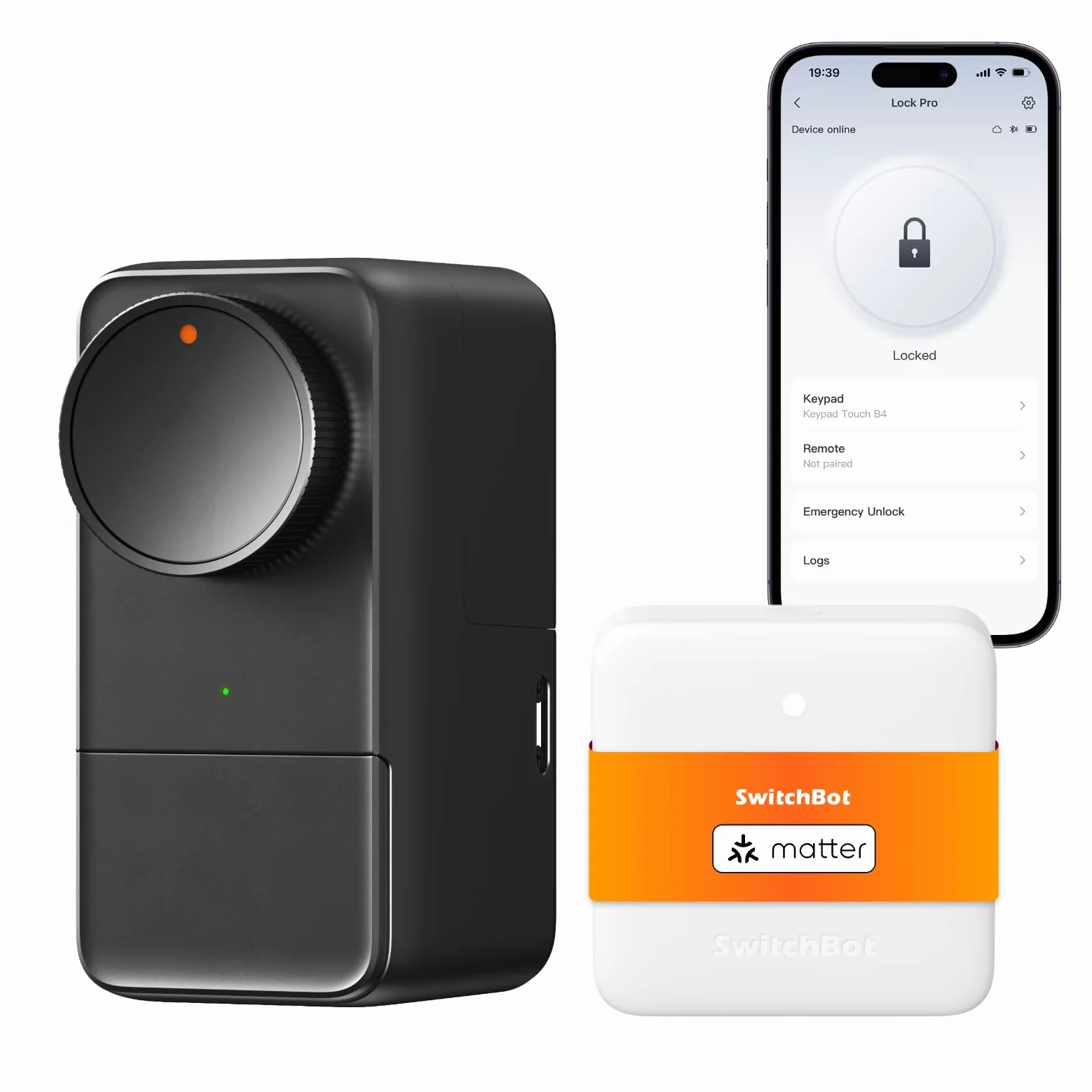 SwitchBot WiFi Smart Lock Pro con Hub Mini, Serratura Senza Chiave, Serratura Elettronica Intelligente Senza Conversione, Supporta la Matter, Alexa, Google, IFTTT