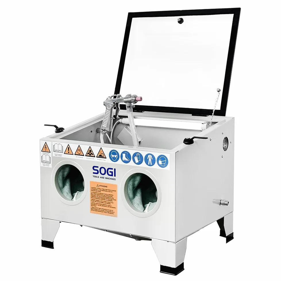 SOGI S-56 Sabbiatrice da banco professionale - 95 L - cabina di sabbiatura 580x480x300 mm - con accessori