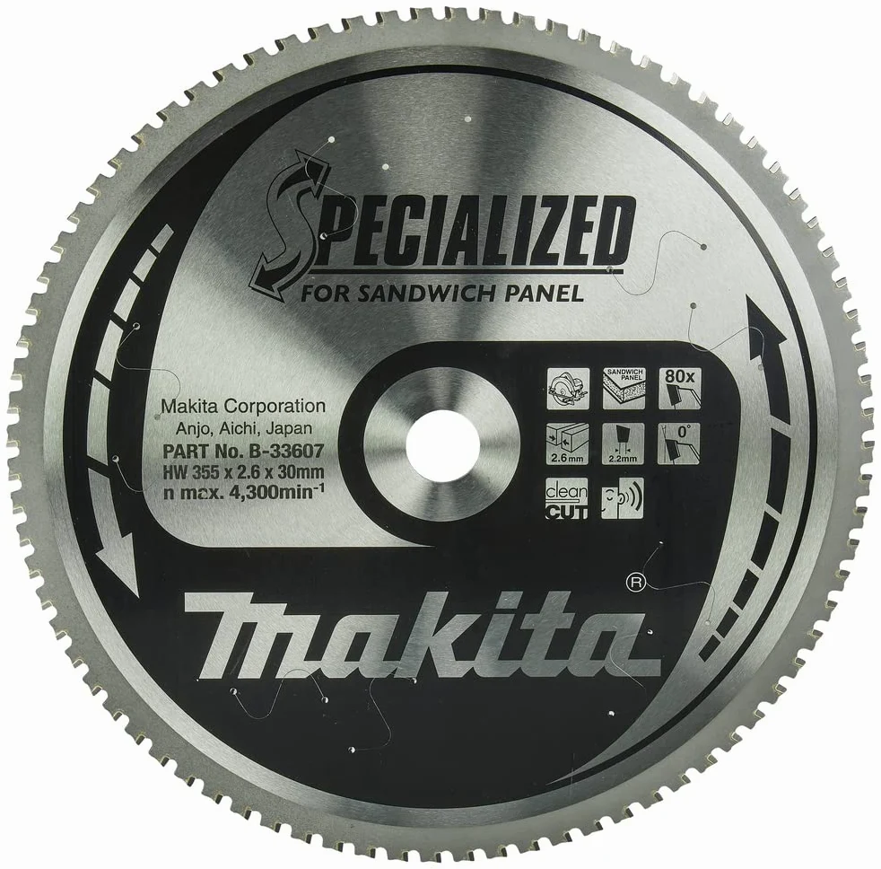 Makita B-33607 Lama Sega Circolare Specialized 355x30mm 80T Pannello