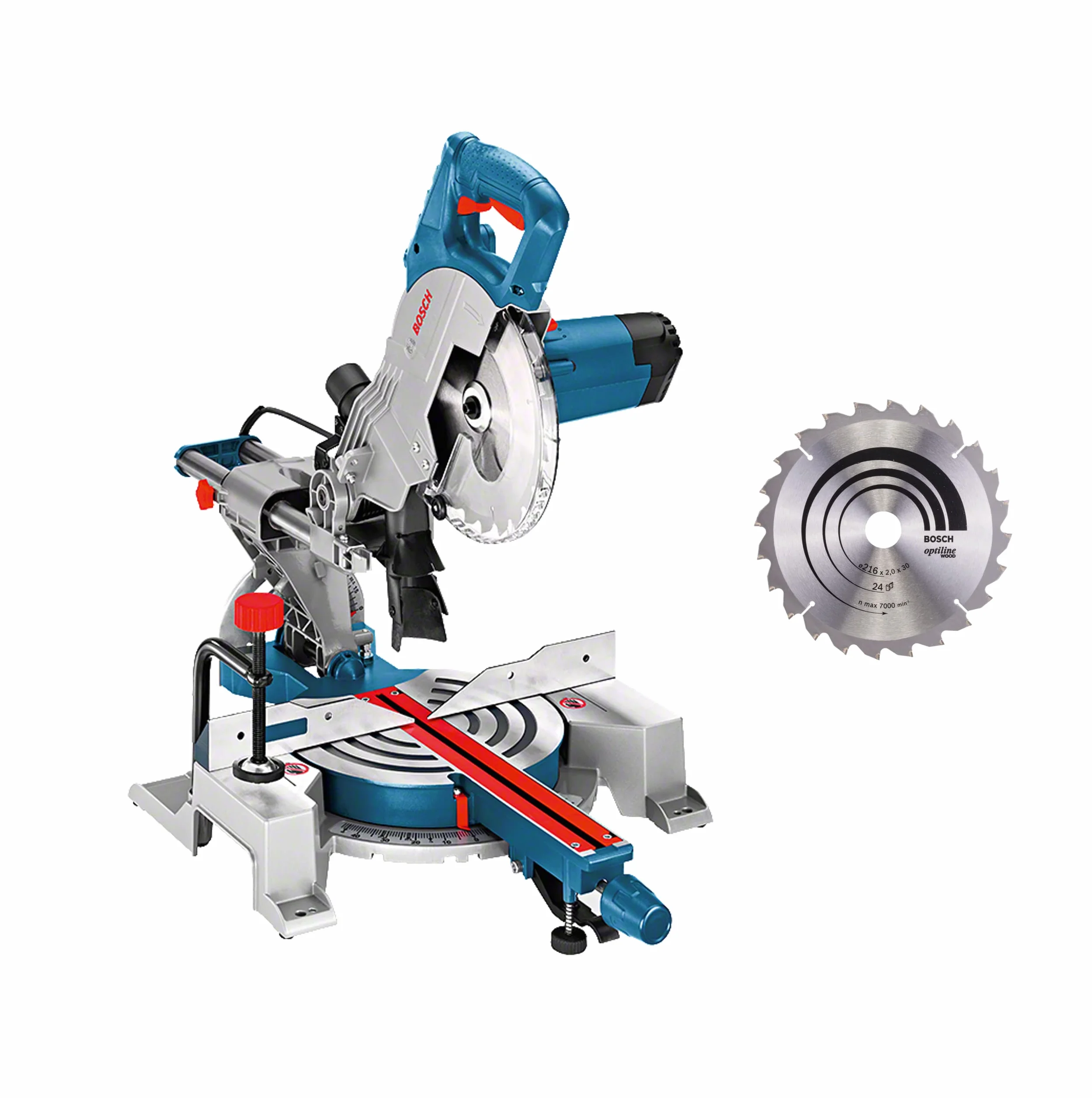 Bosch Professional Troncatrice radiale GCM 80 SJ (1.400 Watt, Ø lama: 216 mm, incl. 2 lama per sega circolare, chiave a brugola)