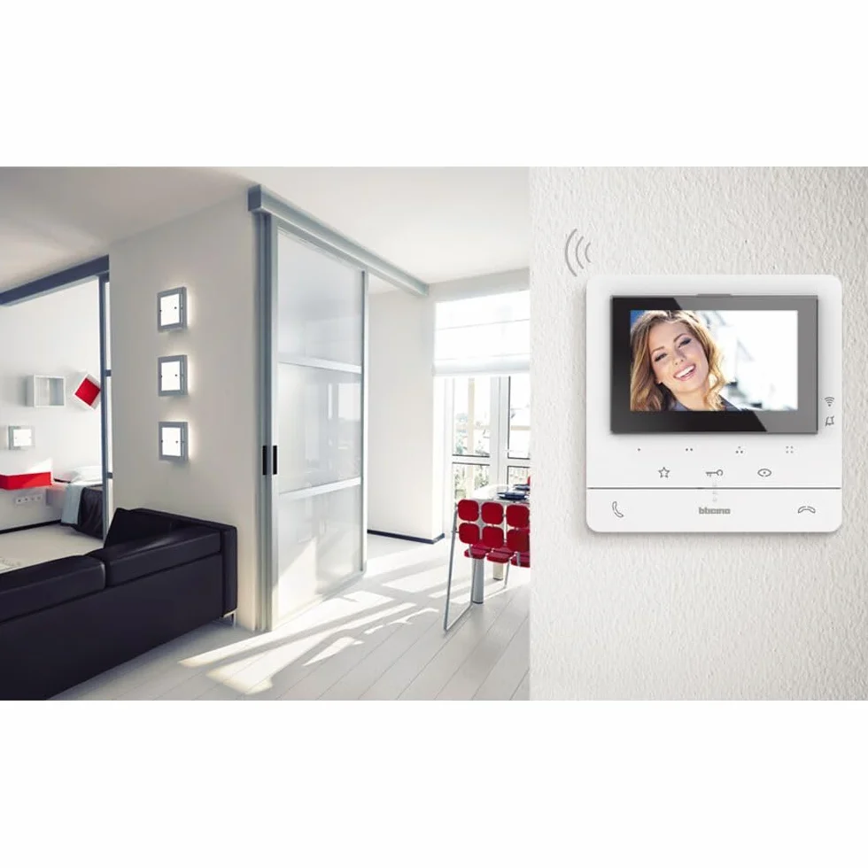 Bticino 344682 VIDEOCITOFONO WIFI MONITOR INTERNO SMART, 2 Fili, Display Aggiuntivo 5"" a Colori, Touch Screen, con Vivavoce,Interfono, Spina Plug-In, Risposta Chiamate e Apriporta da App, Bianco