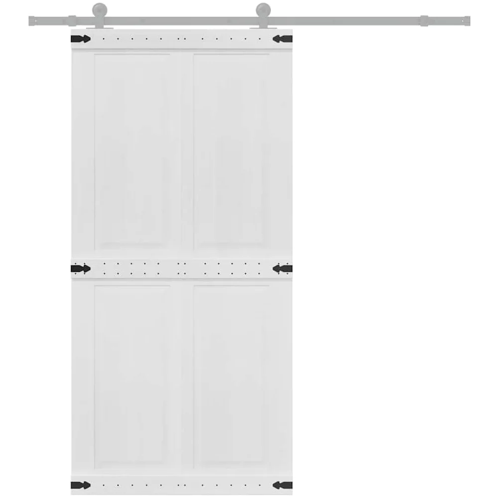 vidaXL Porta del fienile Corona 100 x 210 cm Legno Massello di Pino, Porta scorrevole elegante, design rustico, divisorio interno resistente, salvaspazio e facile da montare