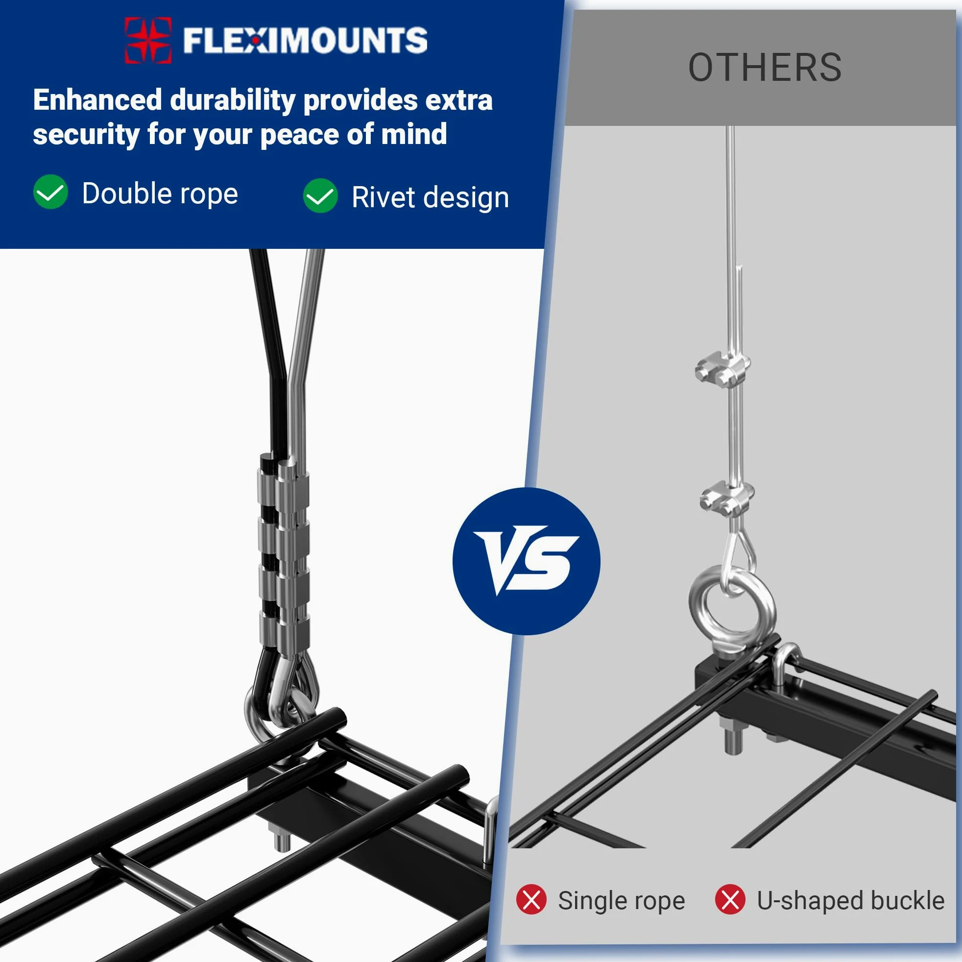 FLEXIMOUNTS GL1 - Scaffale di sollevamento per garage, 1,2 x 1,2 m, in metallo resistente, sistema di organizzazione regolabile con asse da 180 cm, peso 136 kg, nero
