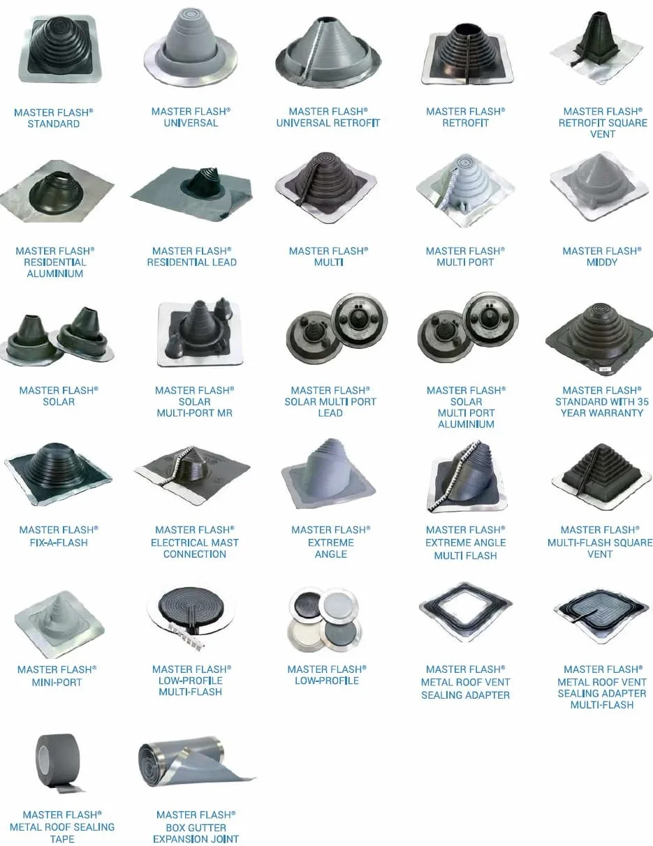 MASTER FLASH® Standard #9 Guarnizione flessibile per tetto in EPDM Flangia anti-infiltrazione di acqua Protezione resistente alla temperatura per canne fumarie tubi pannelli (241-635 mm) (SQ901BA-SET)