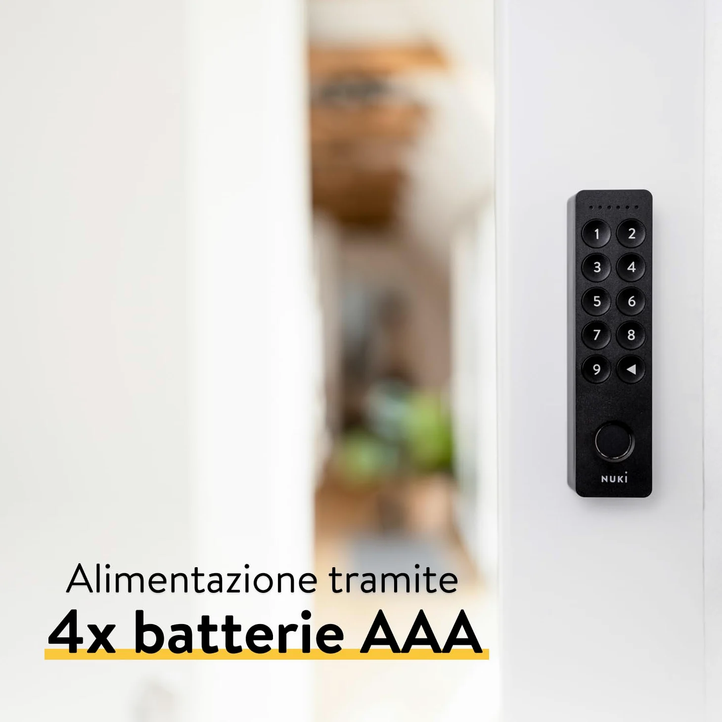 Nuki Keypad 2 Apri la porta in modo rapido e confortevole, tramite un codice o la tua impronta digitale, Il Keypad è l'accessorio ottimo per la Nuki Smart Lock, Bluetooth