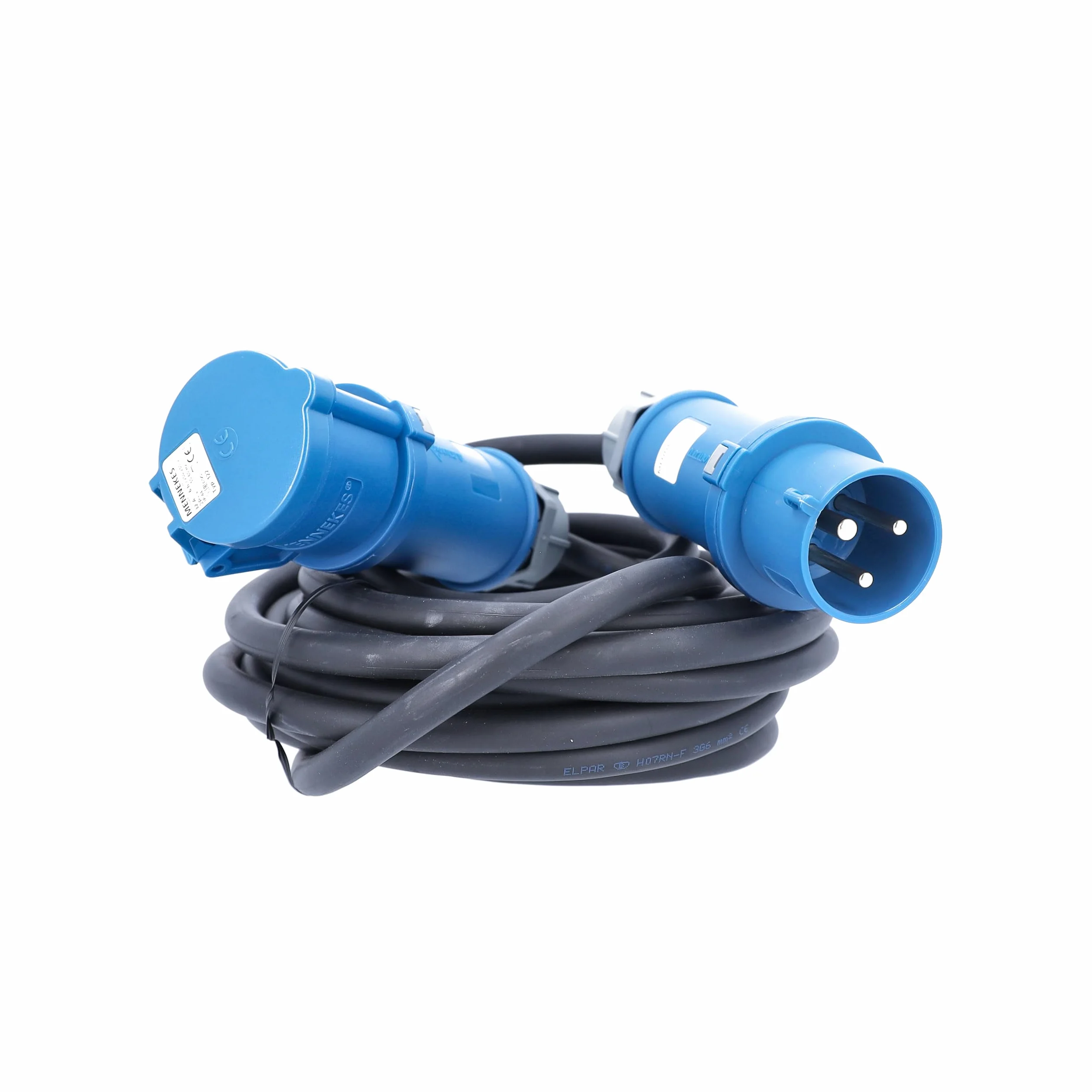 as - Schwabe cavi di prolunga CEE 10 m H07RN-F 3G6 - spina CEE e giunto CEE 230V/32A/3-pin/6h - cavo di prolunga CEE per uso esterno - Made in Germany - IP44 - nero, 63281