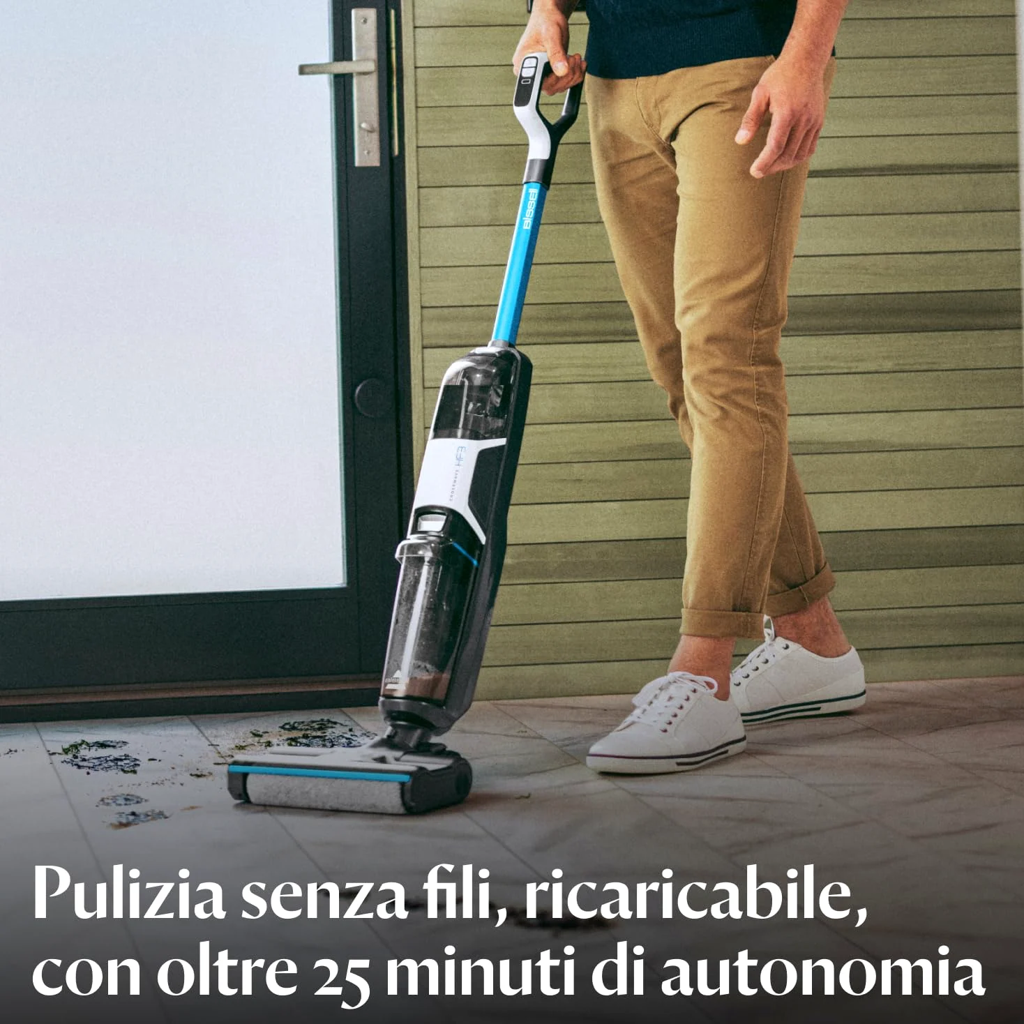 Bissell CrossWave HF3, Aspirapolvere Senza Fili, Aspira e Lava Insieme, Scopa Elettrica Leggero, 25 Minuti di Autonomia, Lavasciuga Pavimenti, Lavapavimenti Potente, Solo per Pavimenti Duri, 3598N
