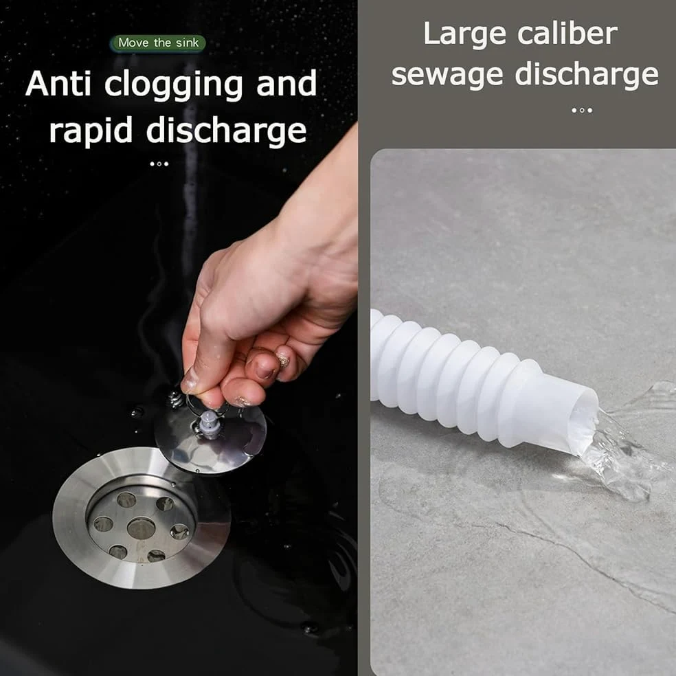Lavandino autoportante in plastica resistente con rubinetto girevole e dispenser di sapone, grande stazione di lavaggio e drenaggio per lavanderia, cantina, garage (colore: bianco)