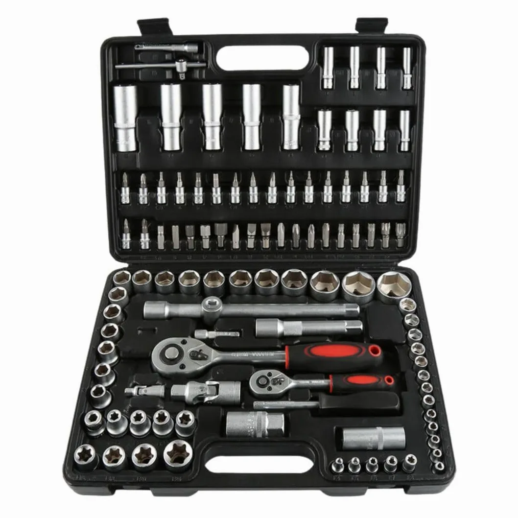 A.M.C. Set di Chiavi a Bussola con Cricchetto 1/4''+ 1/2'' 108 Pezzi, Valigetta Portatile, Kit di Attrezzi Meccanici per Auto