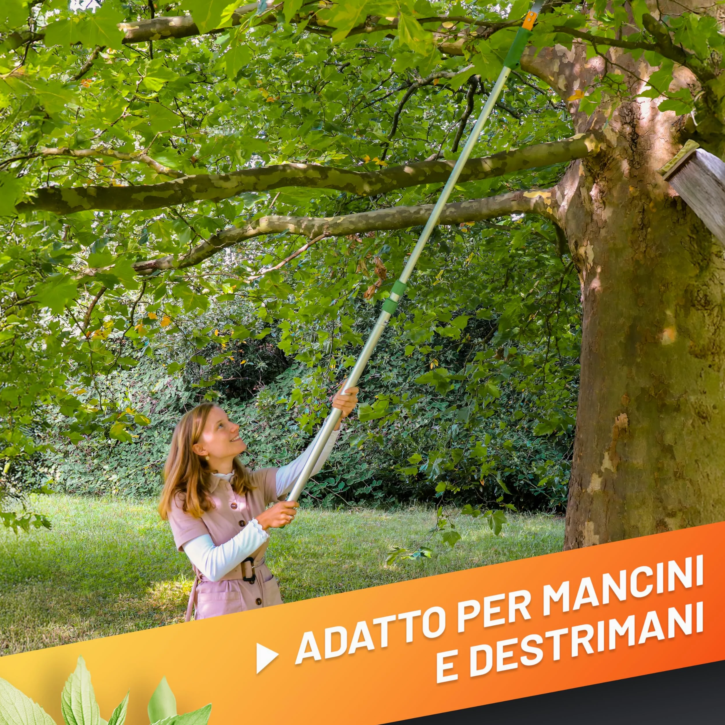 GRÜNTEK Seghetto per Potatura con Pertica Telescopica 100-240 cm. Sega da Giardino Compatibile con svettatoio B096Y5T5VT