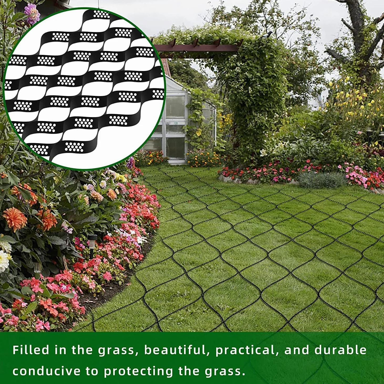 30m² Stabilizzatore Ghiaia Geogriglia, Stabilizzatore de Ghiaia per Ghiaia/carrabile/muri di Sostegno, Griglia in Geocell Plastica Flessibile Espandibile Lastra da Giardino