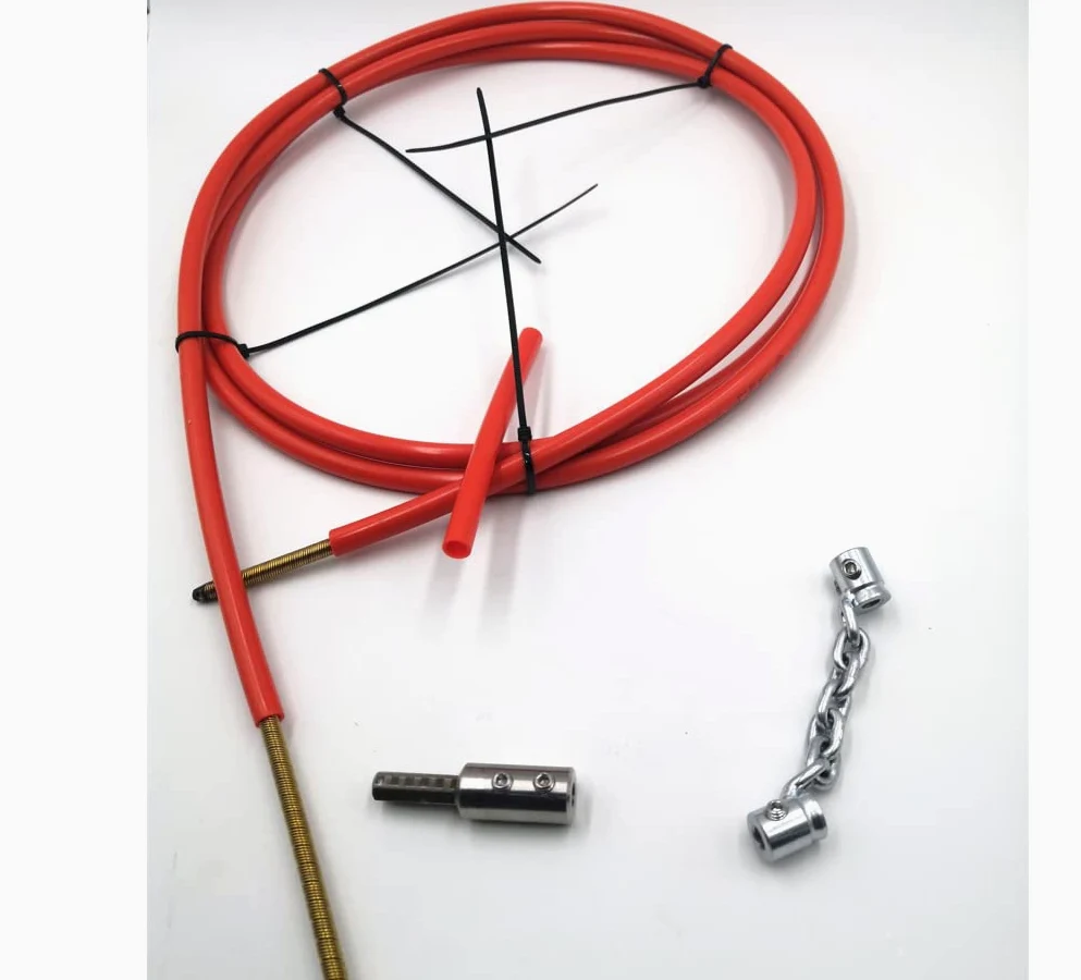 6mm cavo albero flessibile 5m set completo di strumenti per catena di pulizia DN32-40 rimozione dello zoccolo del tubo Pulizia dello scarico
