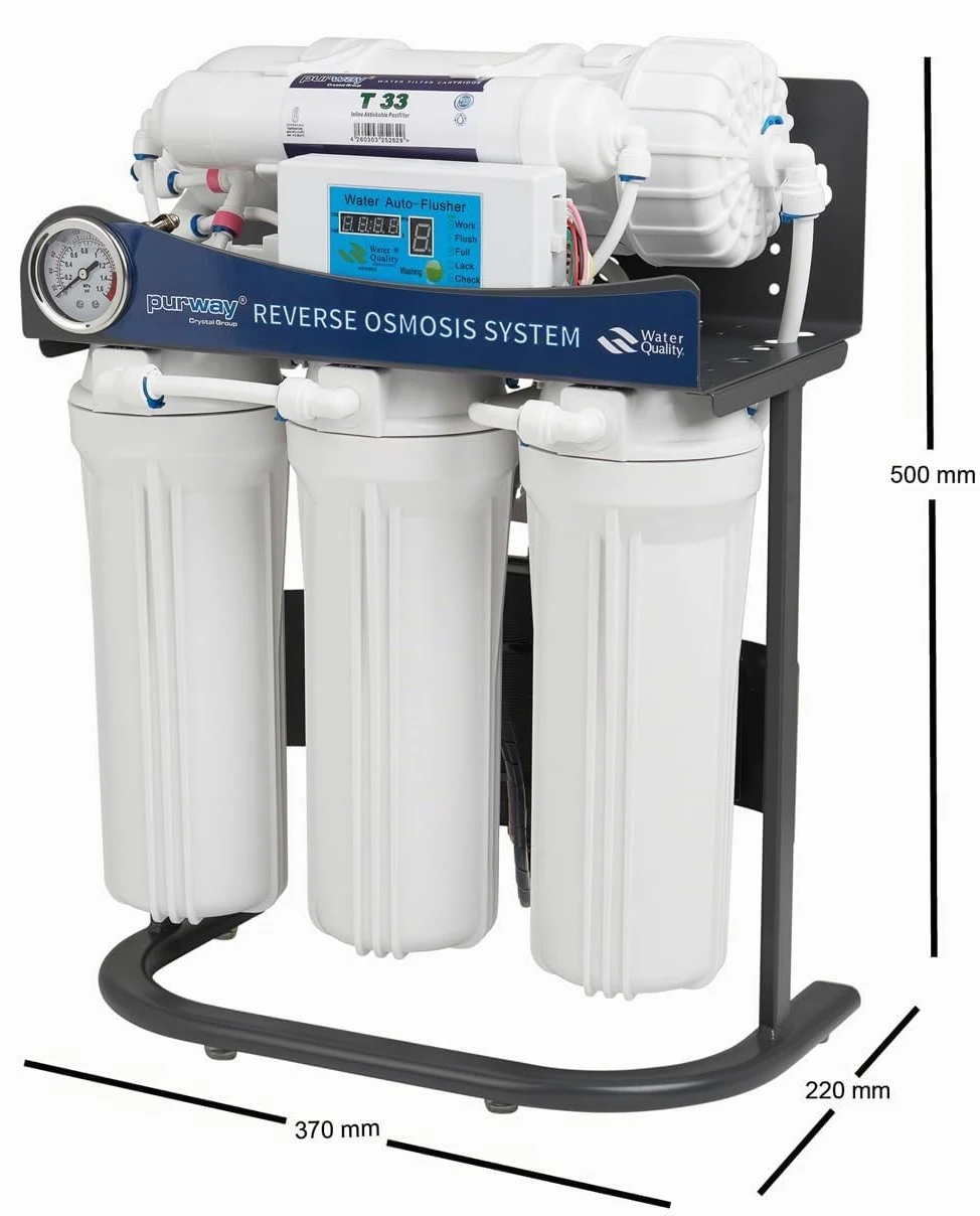 Purway Crystal Group Booster 5 Livelli 600 GPD Direct Flow Impianto Osmosi Inversa + Set Filtri Ricambio