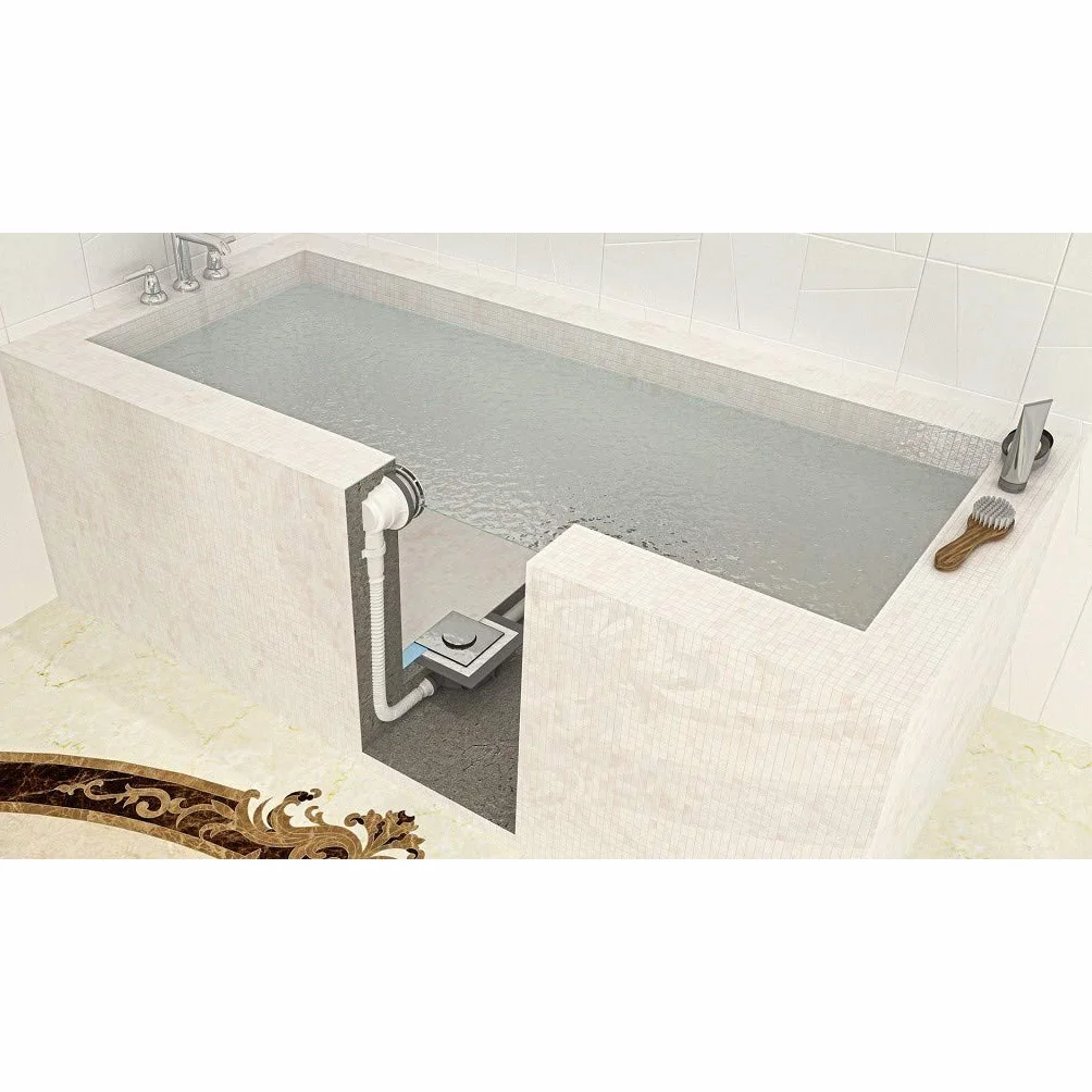 Bonomini 69150CK15S7 | Colonna Scarico per Vasca Da Bagno in Muratura | Impermializzazione Sottomattonella | Valvola Antiodore | Troppopieno Cromato