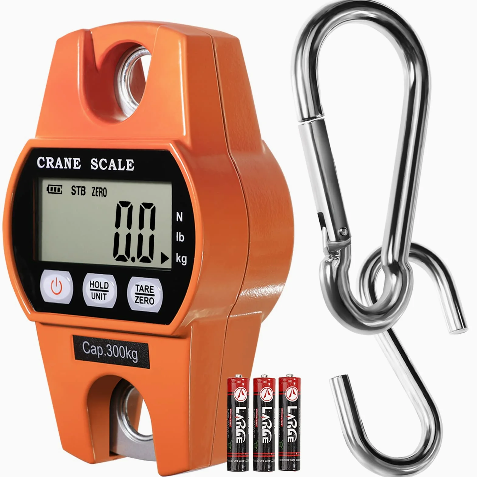 GRAM PRES Bilancia digitale per bagagli, portatile, 300 kg, per valigie, pesca, caccia all'aperto, display LCD