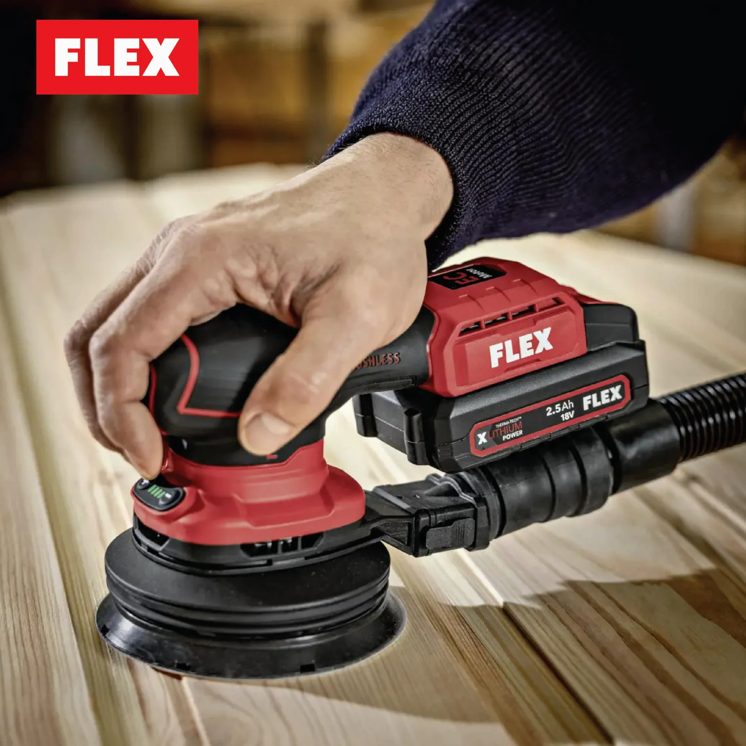 Flex Levigatrice orbitale a batteria ORE 2-125 18-EC (senza batteria, piatto abrasivo ø 125 mm, Multisandro con regolazione della velocità 18 V) 532081