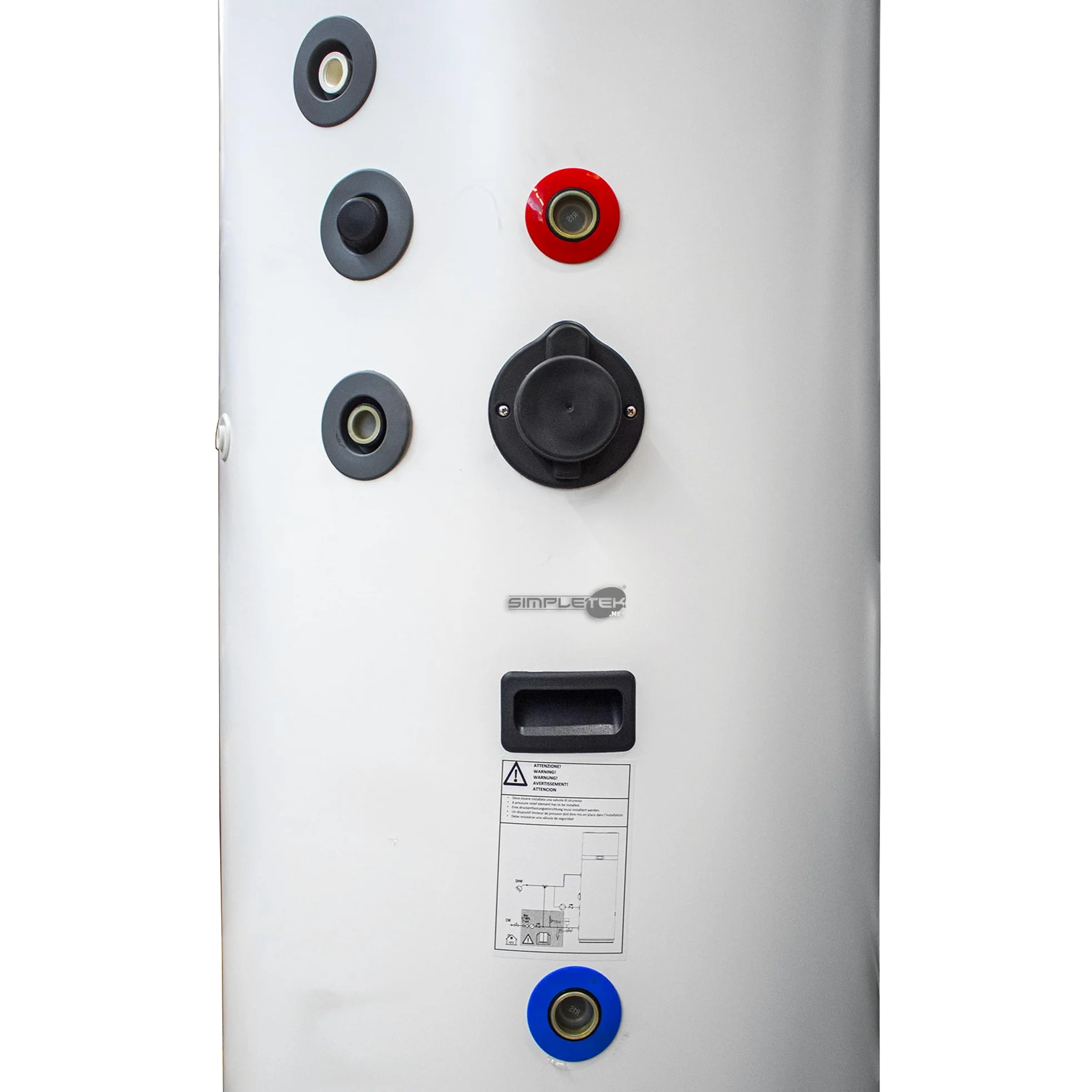 SIMPLETEK - Boiler 200 lt con Pompa di Calore Integrata Scaldacqua Elettrico per Pannelli Solari 1820W Ideale per Fotovoltaico Ecologico Domestico