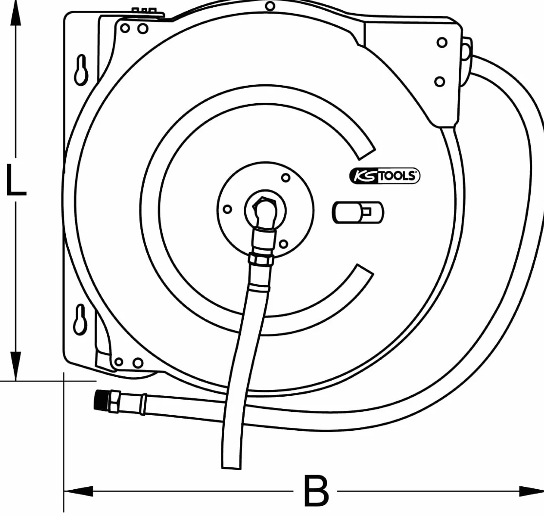 KS Tools 515.3440 Avvolgitubi per aria compressa automatico, Ø 10 mm x 15 m