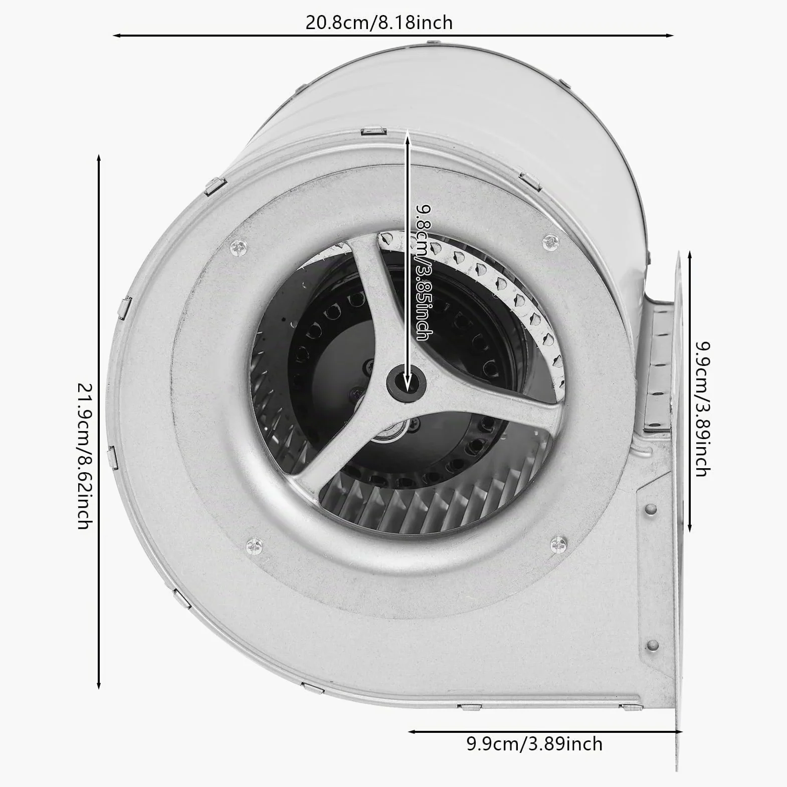 Ventilatore centrifugo Ventola radiale industriale 150W 220V, 60 dB,1300rpm, 840 m³/h, per ventilazione, raffreddamento essiccazione di fabbriche ed edifici Bocchetta 230x99mm