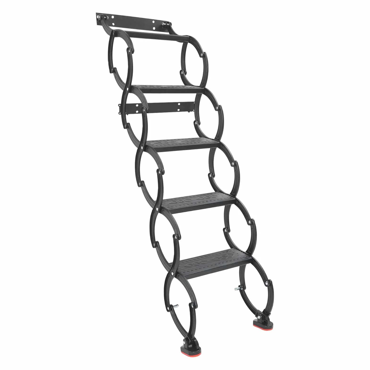Scala da tetto a 5 gradini, a parete, estraibile, per soffitta, a parete, con gradini antiscivolo, scala per soppalco, scala telescopica, portata 200 kg