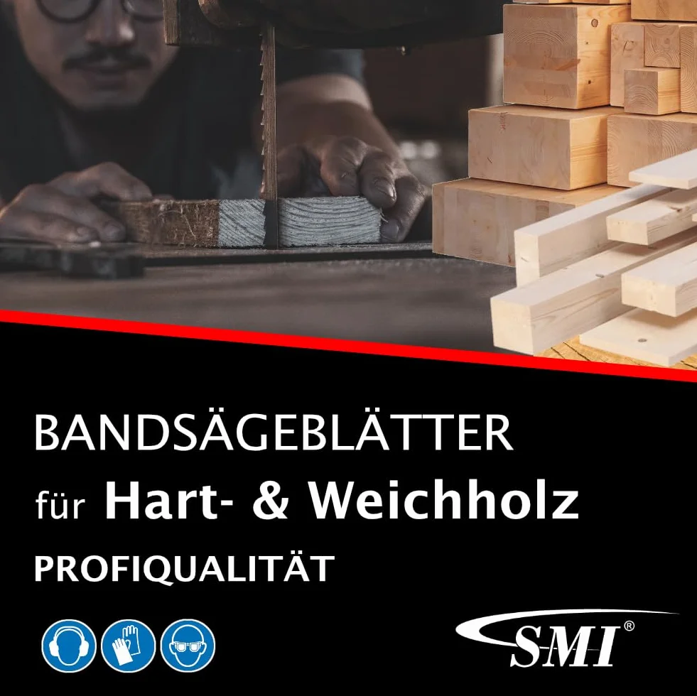 SMI Set di 5 lame per sega a nastro per legno - 1400 x 6 x 0,65 mm, 6 ZpZ Atika Westfalia CMI Einhell TC-SB 200/1 Einhell BM 200