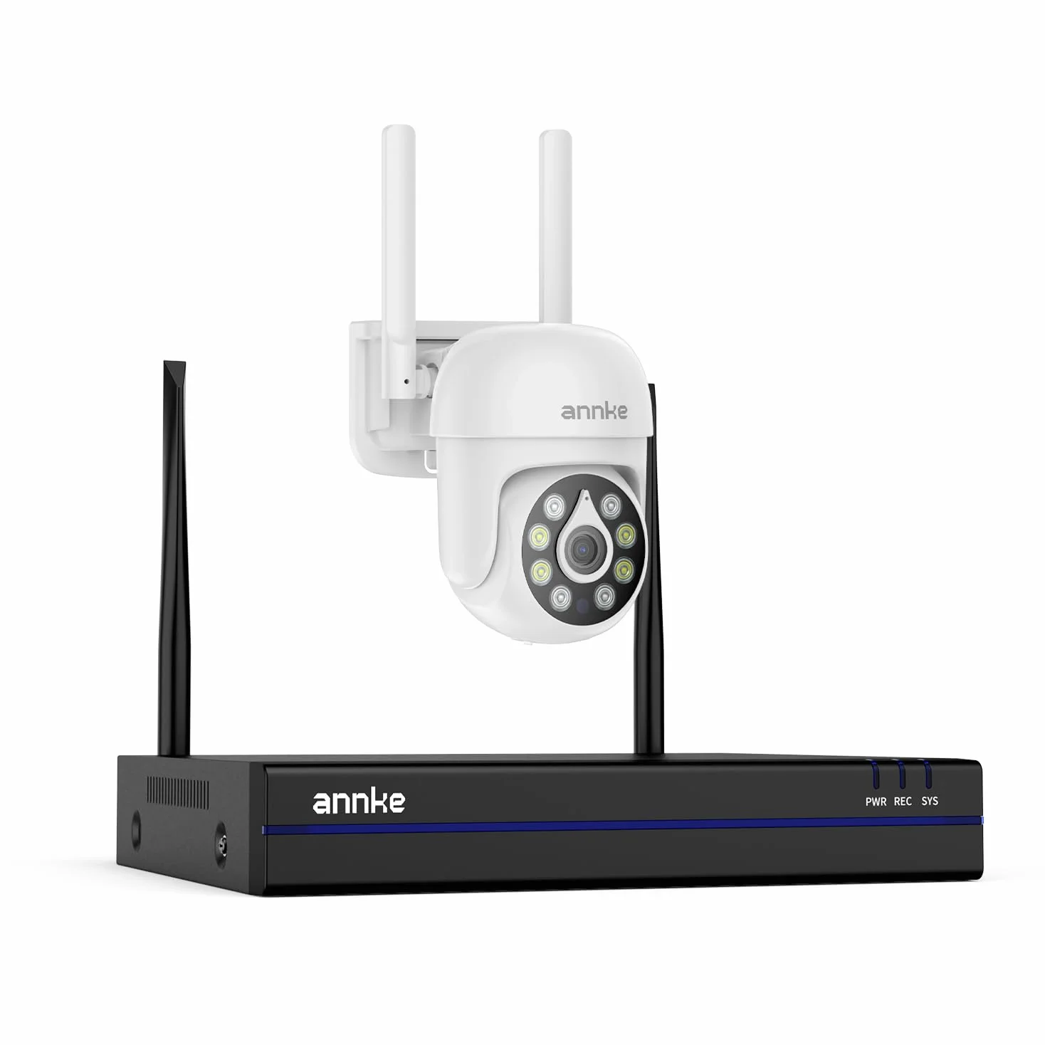 ANNKE Set di telecamere di sorveglianza da 5 MP, per esterni, Wi-Fi, 16 CH 4 K NVR con 1 x 5 MP, visione notturna a colori, audio bidirezionale, riconoscimento intelligente delle persone