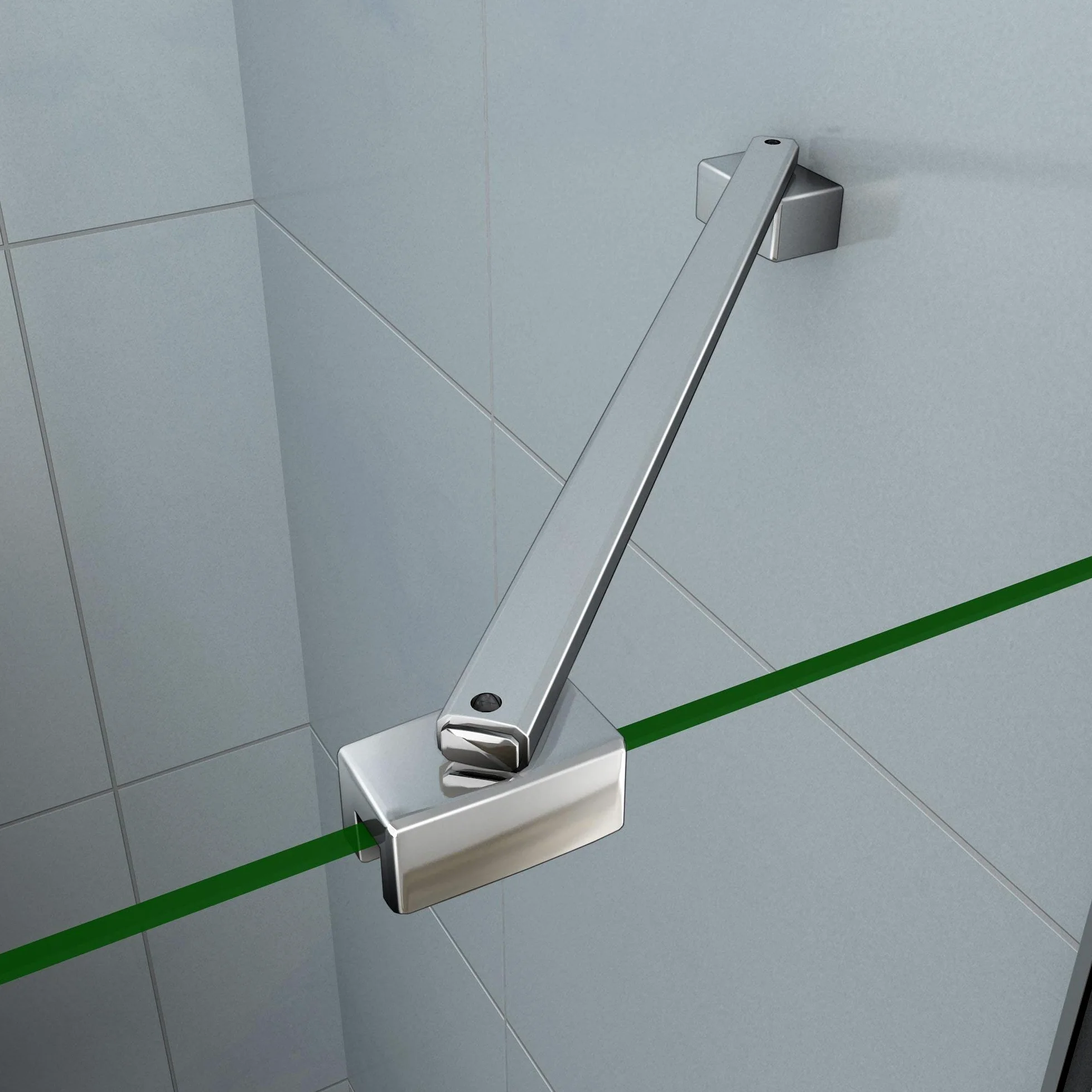 195cm Porta Doccia per Nicchia Apertura Battente Con Barra Stabilizzatrice Vetro 6mm Temperato Trasparente Anticalcare Larga 80cm