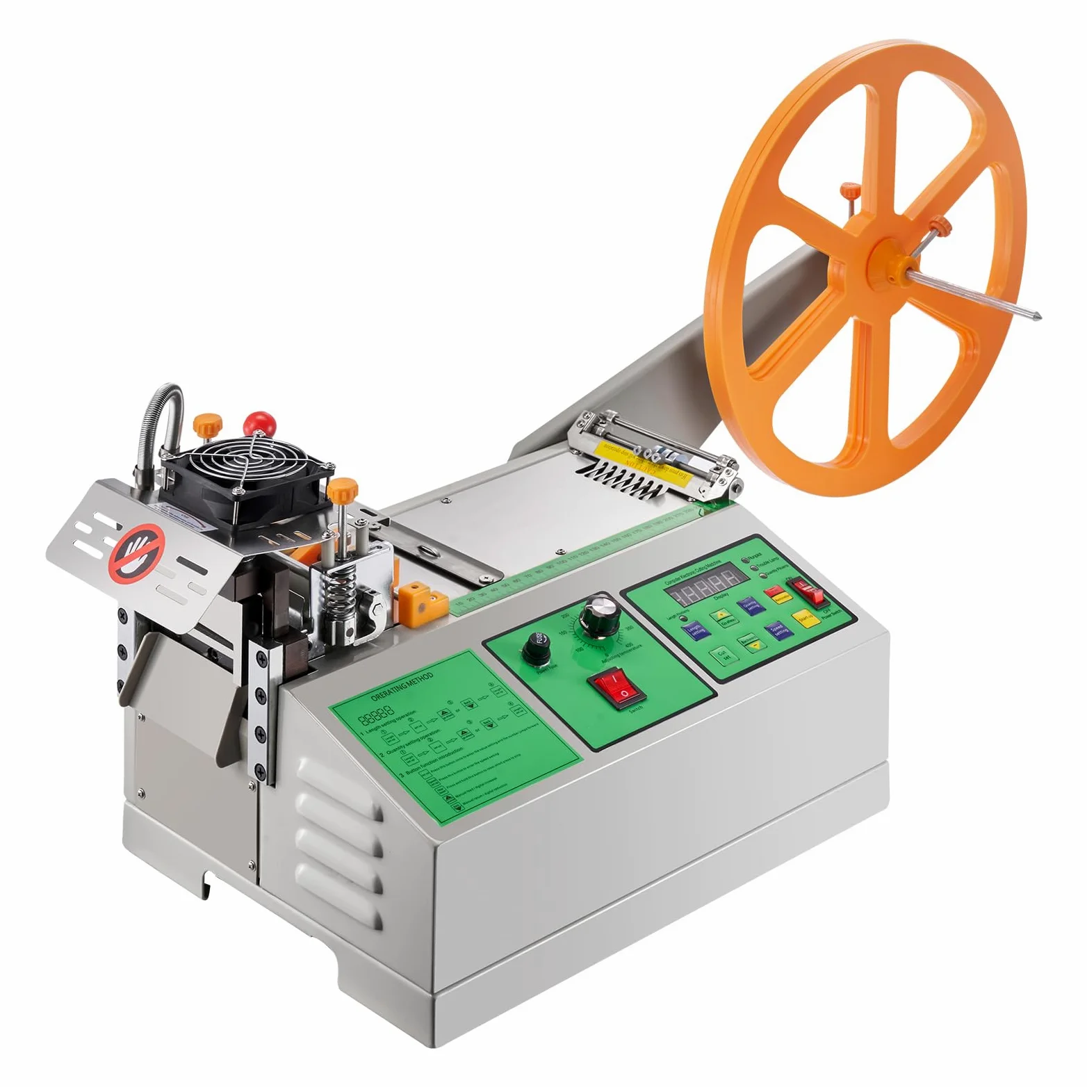 VEVOR Macchina per Taglio Automatico di Nastri con Cerniera da Macchina per Taglio di Nastri Caldi e Freddi con Temperatura Regolabile e Schermo LCD, per Nastri in Nylon, Lacci delle Scarpe