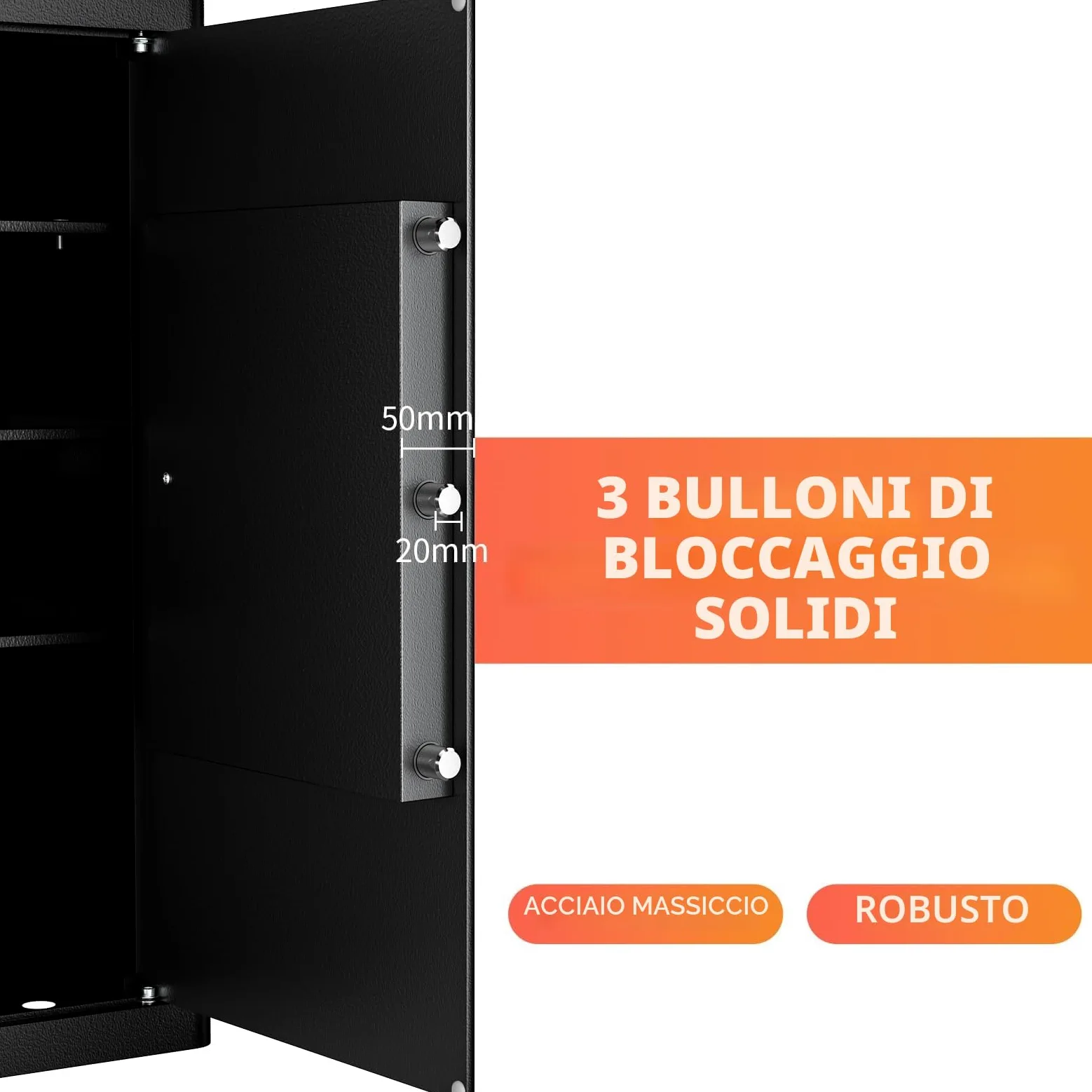 WASJOYE Cassaforte con Chiave, Cassaforte a Muro con Serratura 2 Chiaves (63×37×31cm), Cassetta di Sicurezza da Pavimento, Casa/Ufficio Casseforti da Armadio per Soldi Telefono Medicina Passaporto