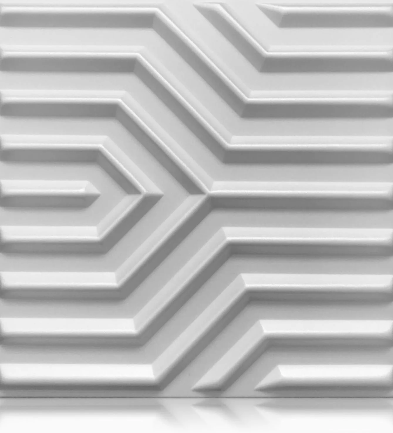 DECCART Pannelli Decorativi Per Pareti 3D - Pannelli Murali - Pannello Decorativo Parete - Polistirolo PSE - 50x50 cm Zigzag, Bianco,12m2