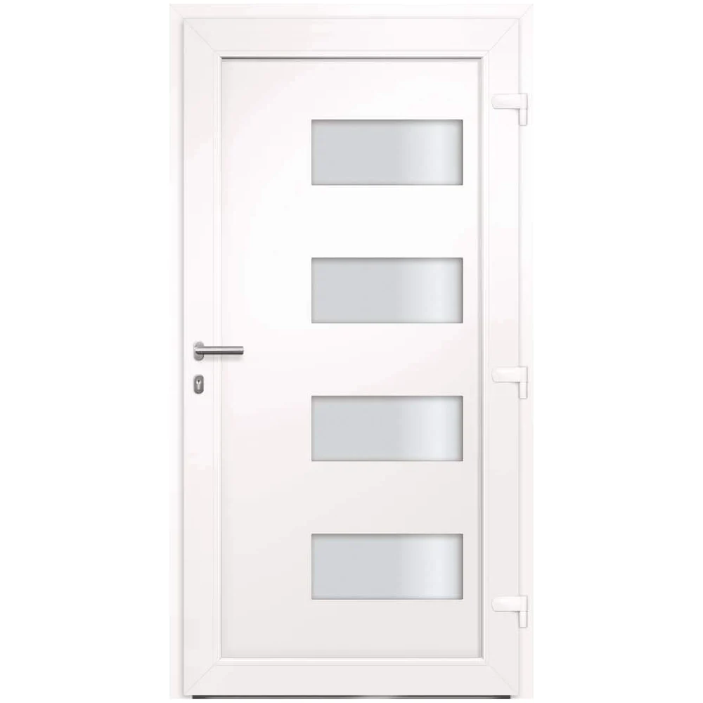 vidaXL Porta d'Ingresso in Alluminio e PVC Bianco 110x210 cm