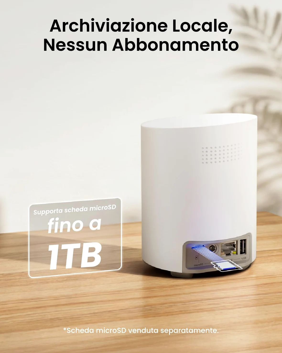 Reolink Home Hub Mini, Centro di Sicurezza All-in-One con Archiviazione Locale, Wi-Fi Dual-Band 2,4/5 GHz, Crittografia AES-128 di Livello Bancario, Accesso Remoto, Riproduzione Intelligente