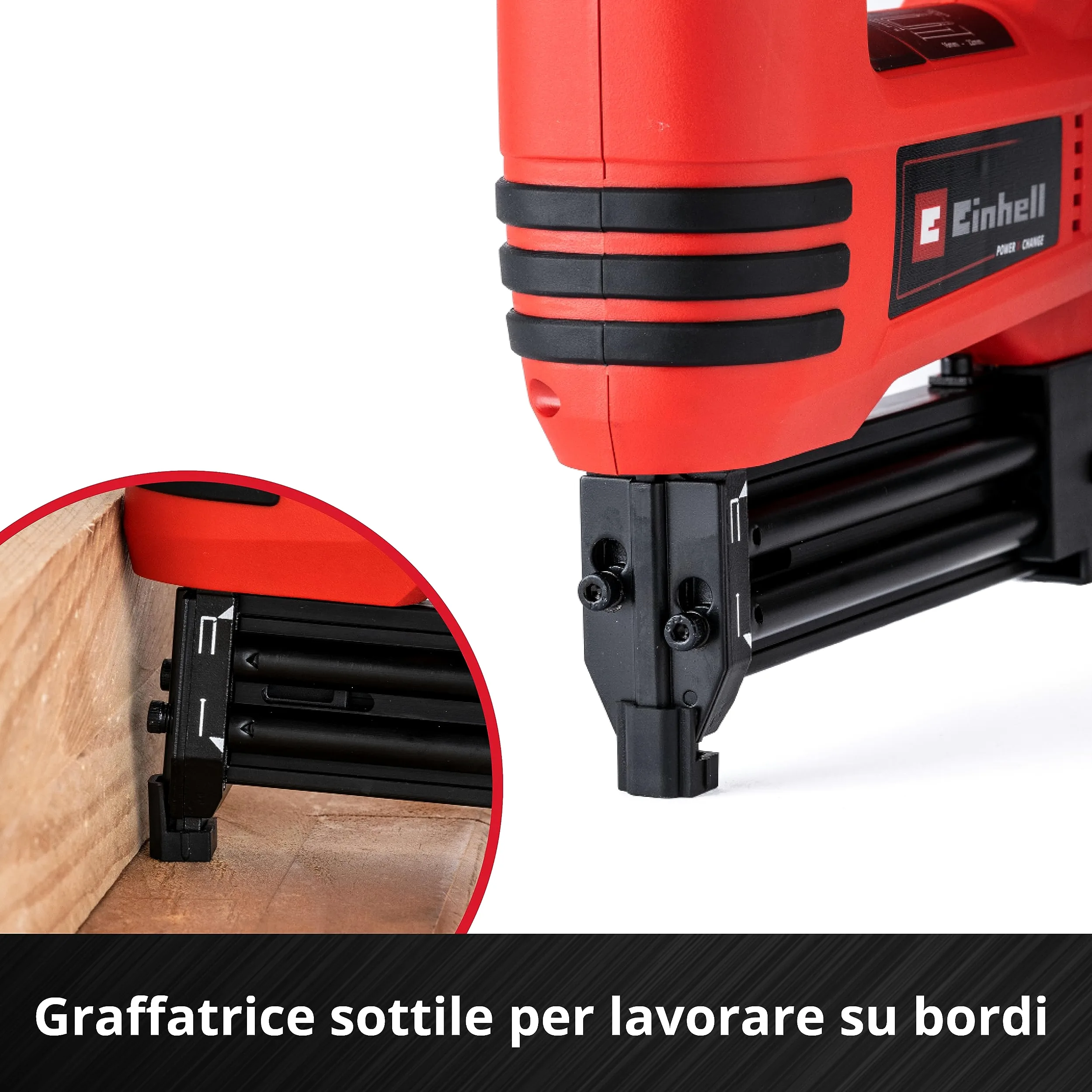Einhell Graffettatrice TE-CN 18 Li - Solo Power X-Change (ioni di litio, 18 V, sparachiodi e graffettatrice, max 20 colpi al min, incl. 300 chiodi e 300 graf., no batteria, no caricabatteria)