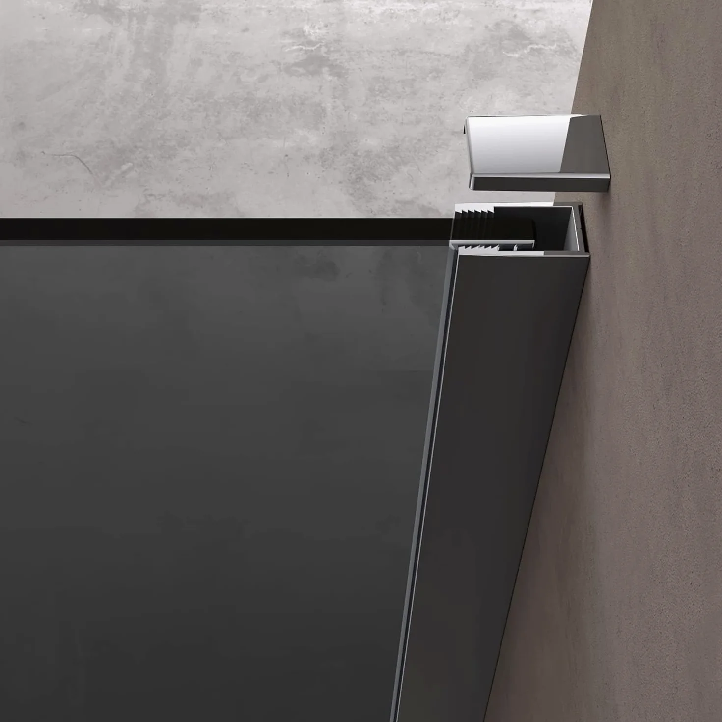 doporro Box Doccia Walk-In 80x200 cm, Parete Doccia Fissa in Vetro Temperato Fumé 10 mm con Barra Stabilizzatrice Regolabile e Profilo Cromato – Bremen02VG
