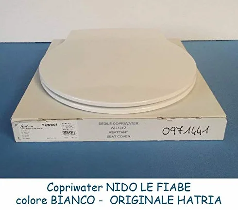 Hatria Copriwater Nido - Le Fiabe Originale con sgancio rapido per Pulizia del Sanitario - RALLENTATO termindurente Bianco