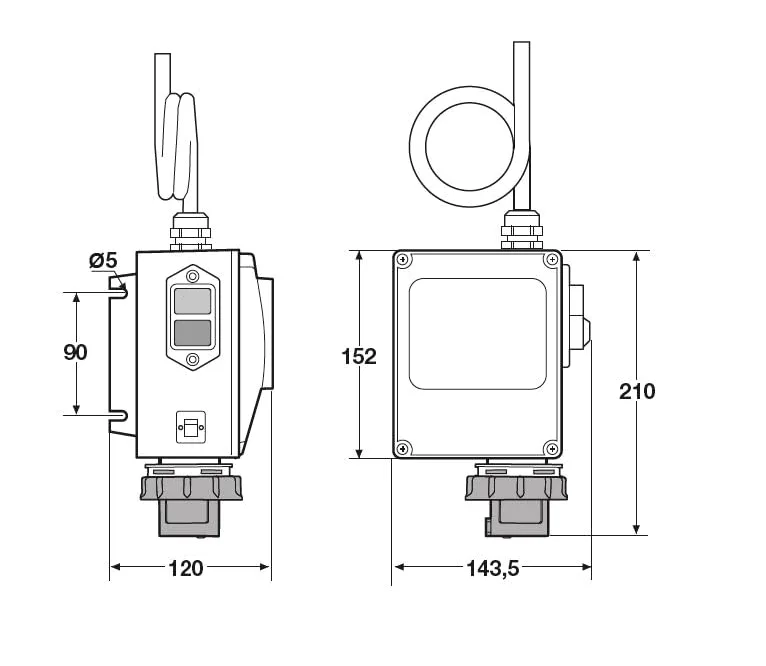 SALVAMOTORE INDUSTRIALE PER BETONIERA o IMPASTATRICE 2HP 16A 2P+T IP67 INTERRUTTORE AVVIATORE CON CONDENSATORE 50 Microfarad 320/360 Litri PROFESSIONALE MARCA ROSI