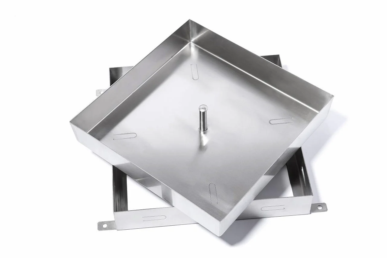 Chiusino di ispezione in Acciaio Inox per pozzetto, a riempimento (Medio 30x30x5 cm)