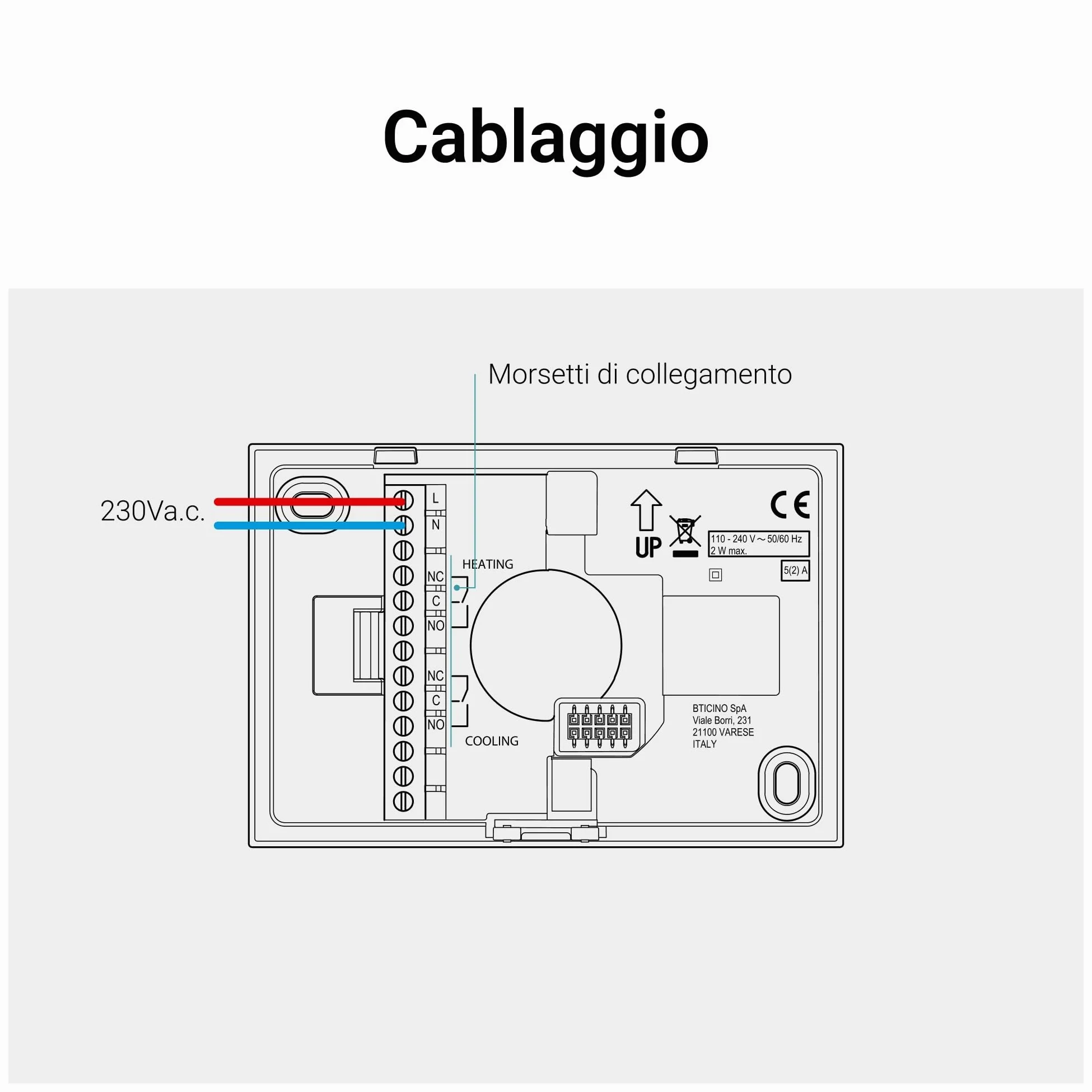 BTICINO SXW8002W Termostato WiFi Smarther2 with Netatmo, Termostato Caldaia da Parete, Controllo anche da Remoto con App, Alexa, Google Assistant, Apple HomeKit, Programmabile, Risparmio Energetico