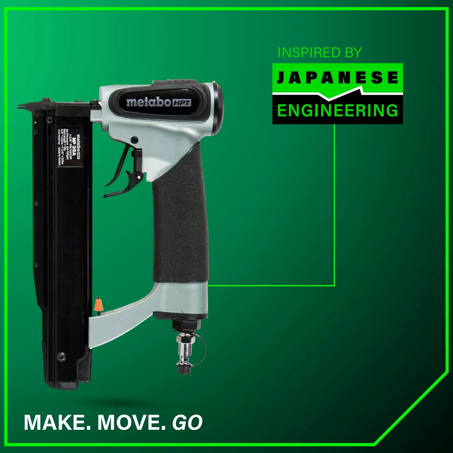 Metabo HPT Kit chiodatrice a spillo, calibro 23, chiodi da 5/8" a 1-3/8", senza punta mar, 2, regolazione della profondità, garanzia 5 anni (NP35A)
