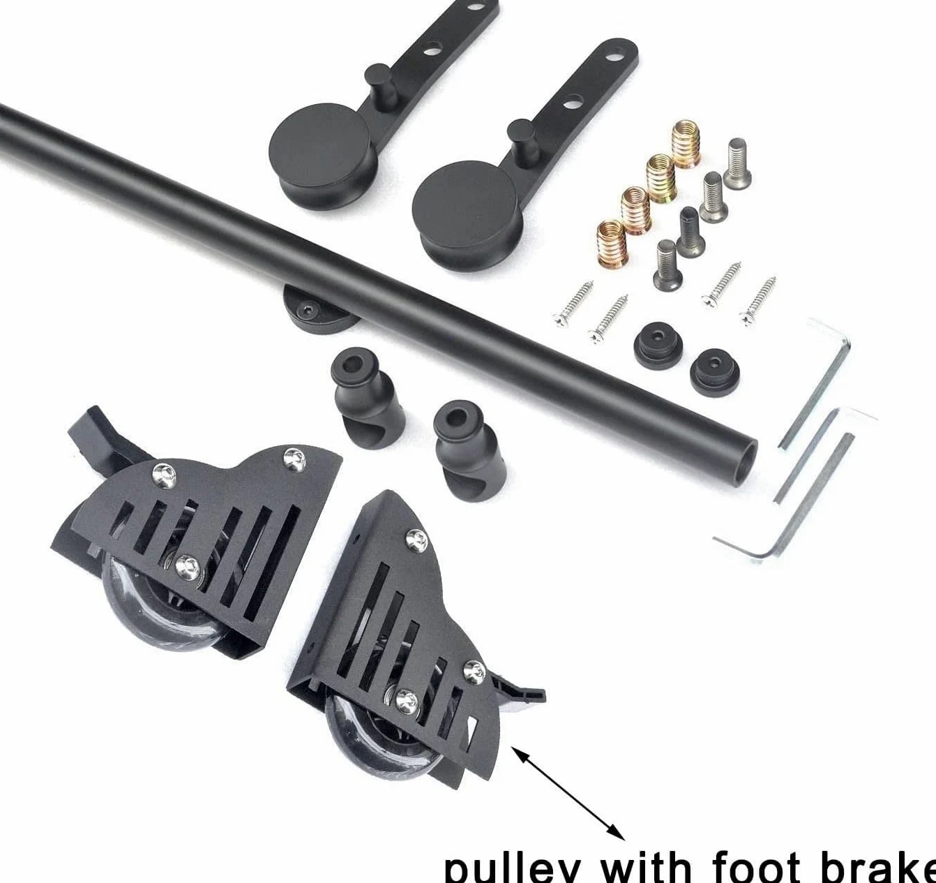 Rolling Ladder Hardware Library Kit di ferramenta per Scala Scorrevole, Hardware per Scala di rotolamento in Acciaio Nero, Home Office Library Kit di binari scorrevoli in Stile fienile (con