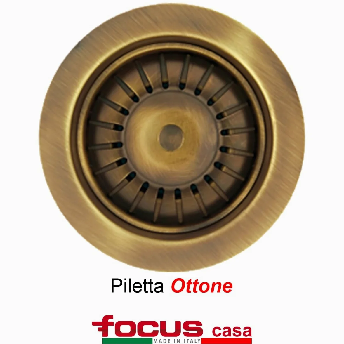 Lavello cucina Ettore Mix avena 1 vasca/vascone 79 x 50 cm piletta vecchio ottone Made in Italy