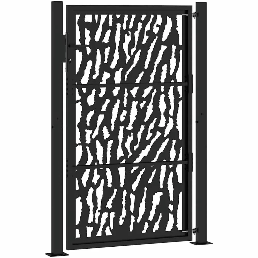 vidaXL Cancello Giardino Nero 100x150 cm in Acciaio Design a Traccia, cancello della Recinzione, cancello Esterno, cancello del Metallo