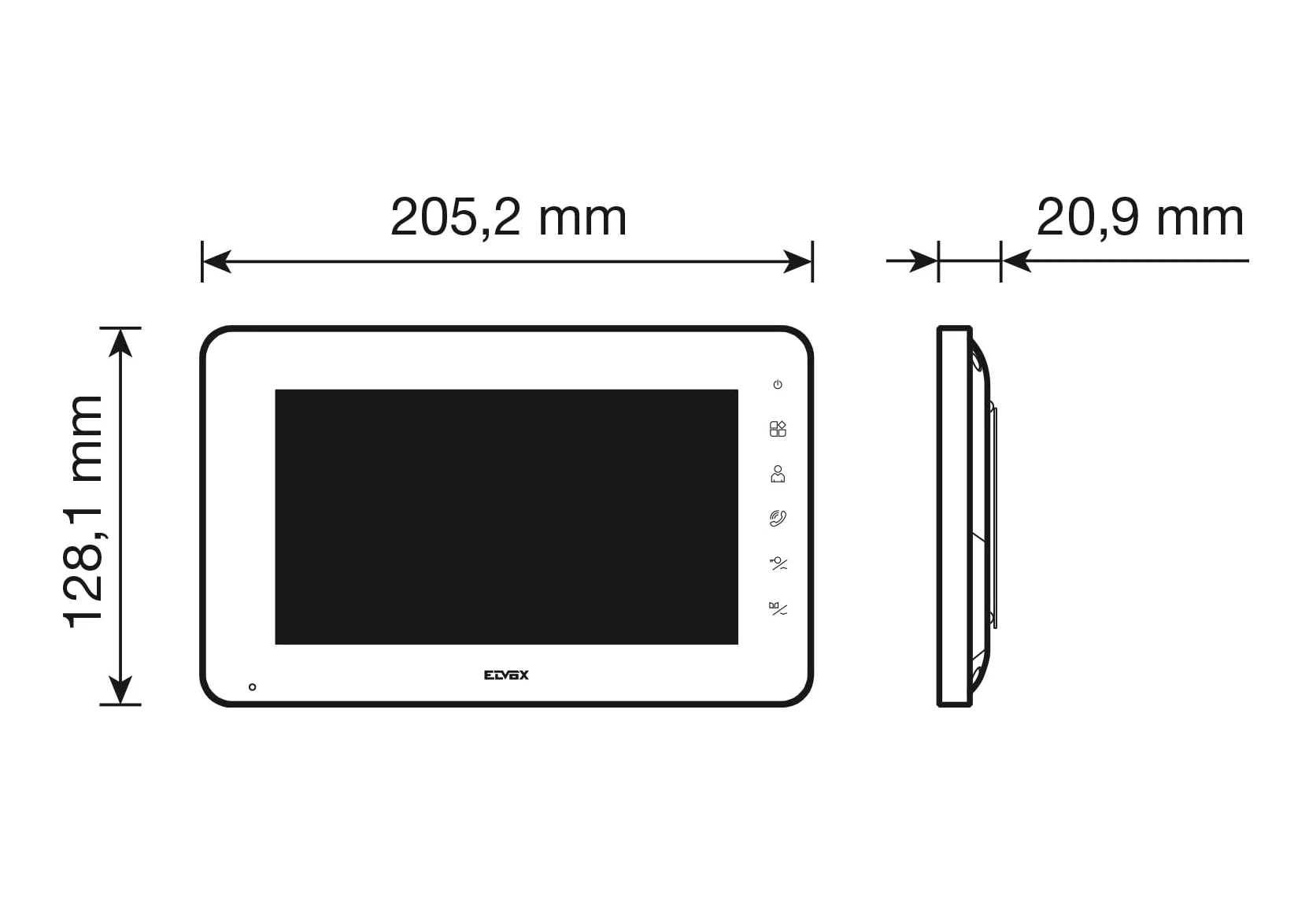 Vimar K42912 Monitor supplementare vivavoce a colori LCD 7" con tastiera capacitiva per kit videocitofono, 1 alimentatore con spine standard EU, UK, USA, AUS, staffe per fissaggio