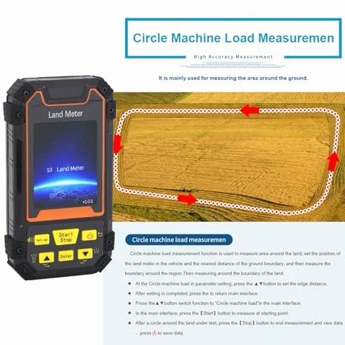 CHICIRIS Land Meter S3, Mini Geometra Portatile Portatile con Schermo a Colori da 2,4 Pollici per la Misurazione della Distanza Dell'area, Ricevitore GNSS Ad Alta sensibilità,