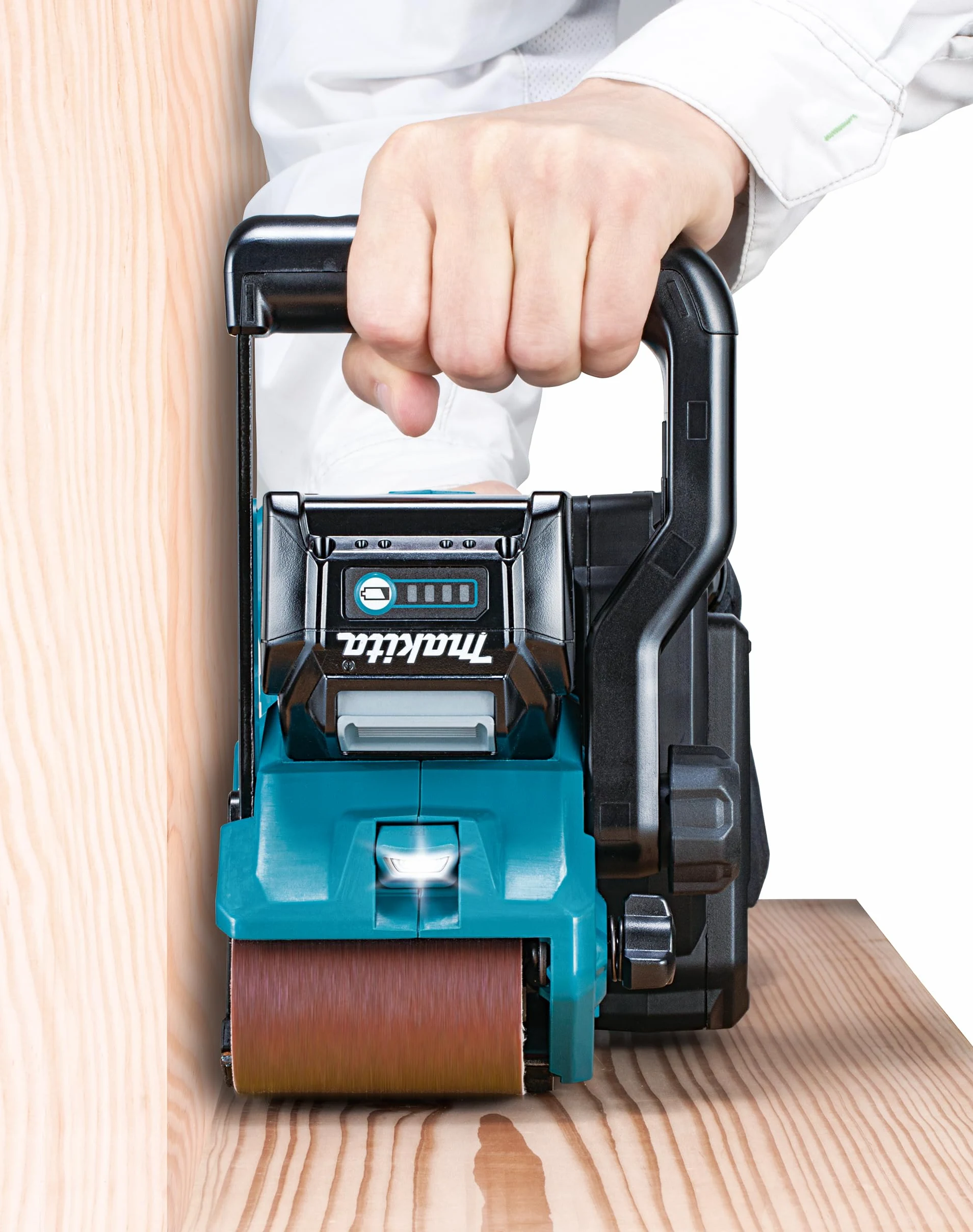 Makita BS001GZ - Smerigliatrice a nastro, 40 V max, larghezza di banda 76 mm, senza batteria e caricatore