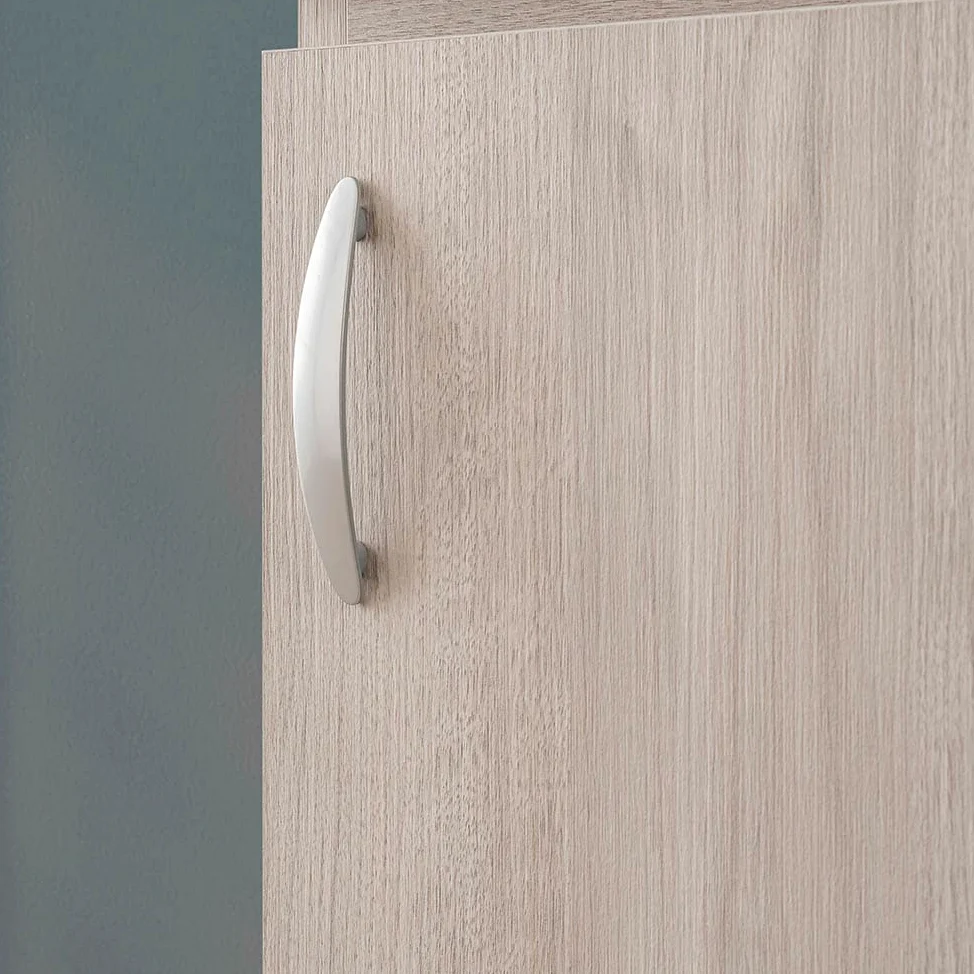 Mobile lavatoio Lavanderia in Legno con Vasca in Ceramica Resistente agli acidi, Completo di Kit sifone + piletta (Olmo, 45x50 cm 1 Anta)